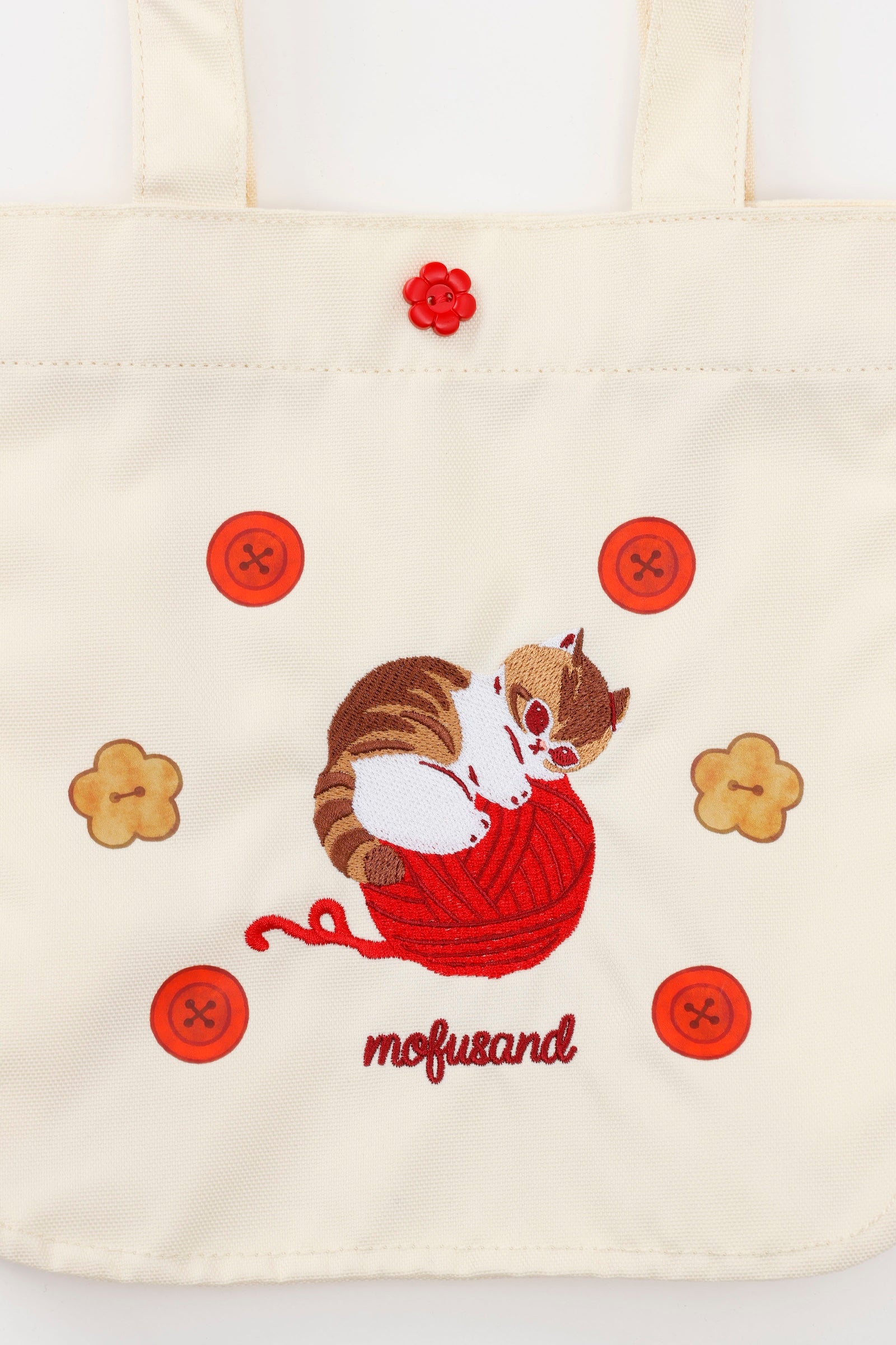 mofusand ランチトートバッグ 毛糸玉 ころにゃん ナチュラル