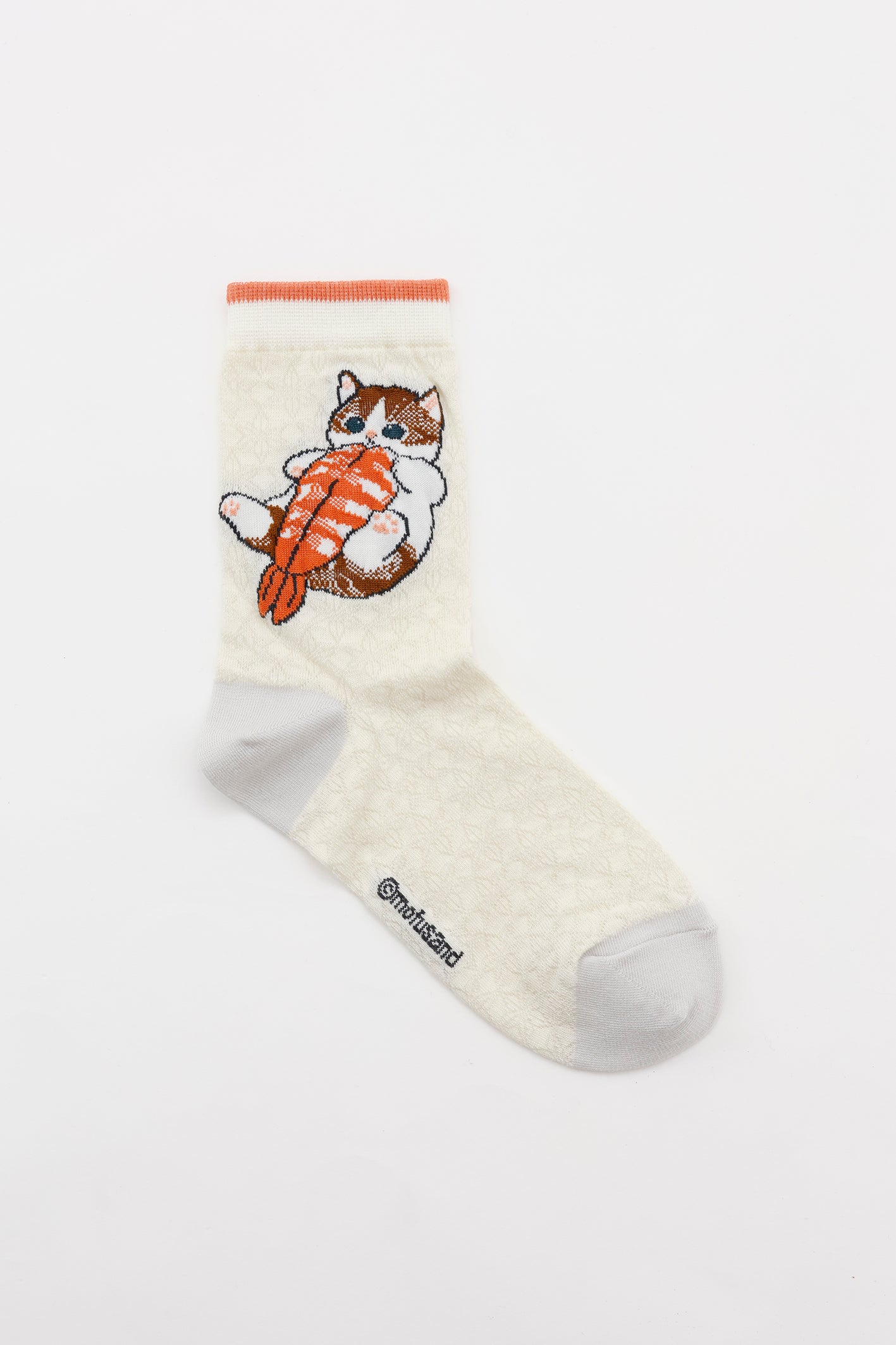 mofusand お寿司 クルーソックス えび ホワイト