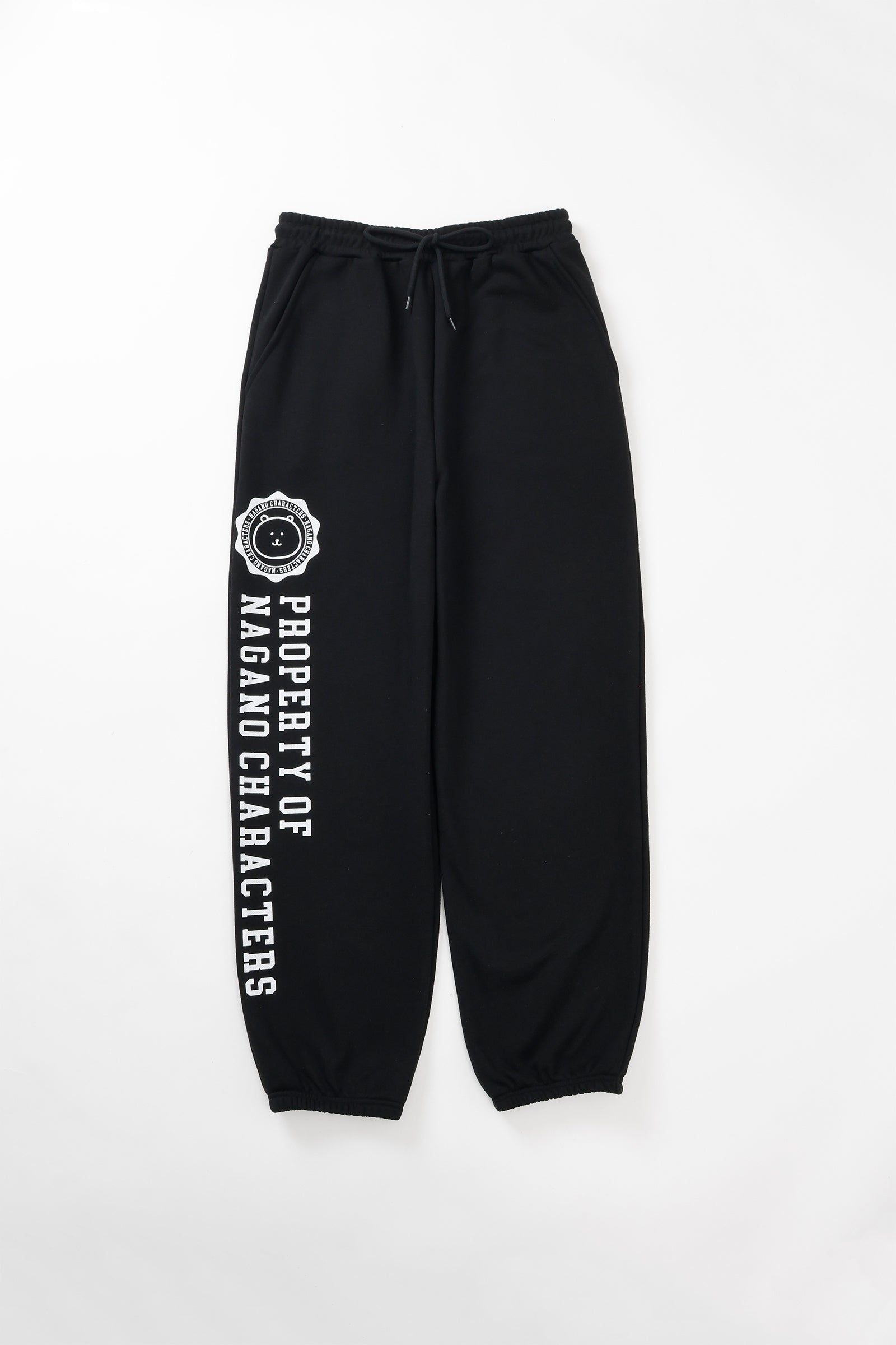 ナガノキャラクターズ スウェットパンツ カレッジ くま ブラック