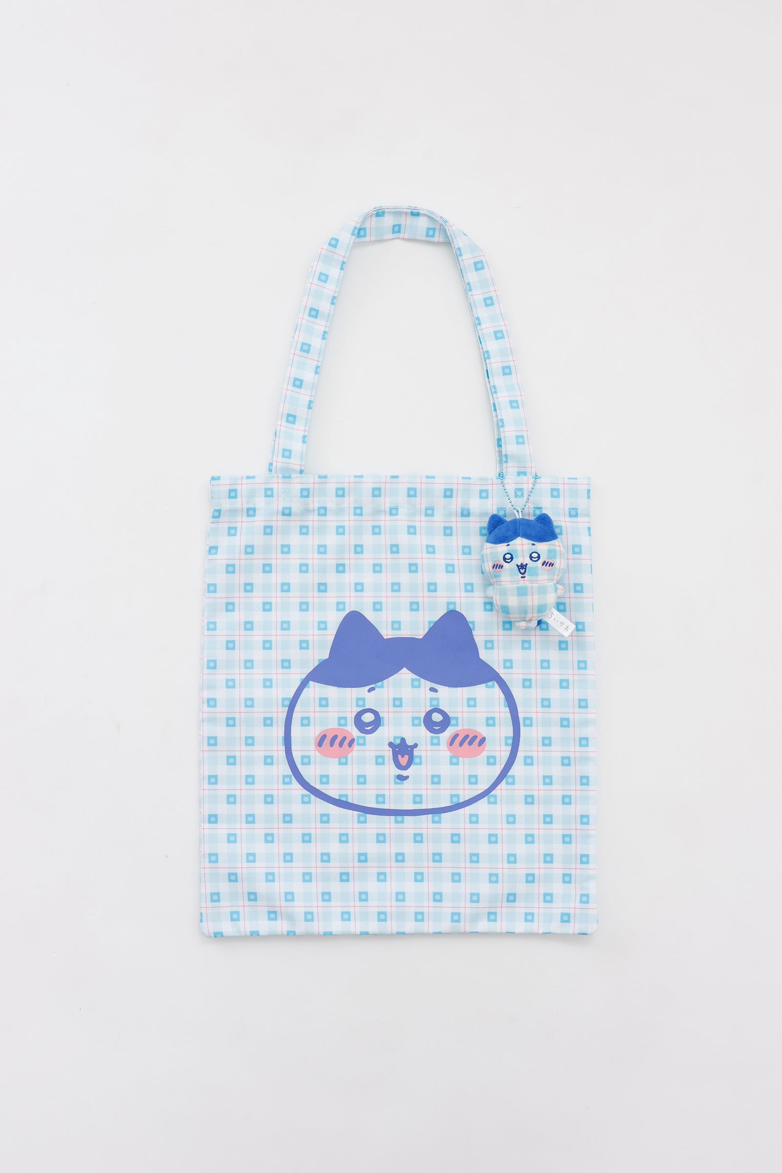 ちいかわ チェックシリーズ トートバッグ(チャーム付き) ハチワレ ブルー