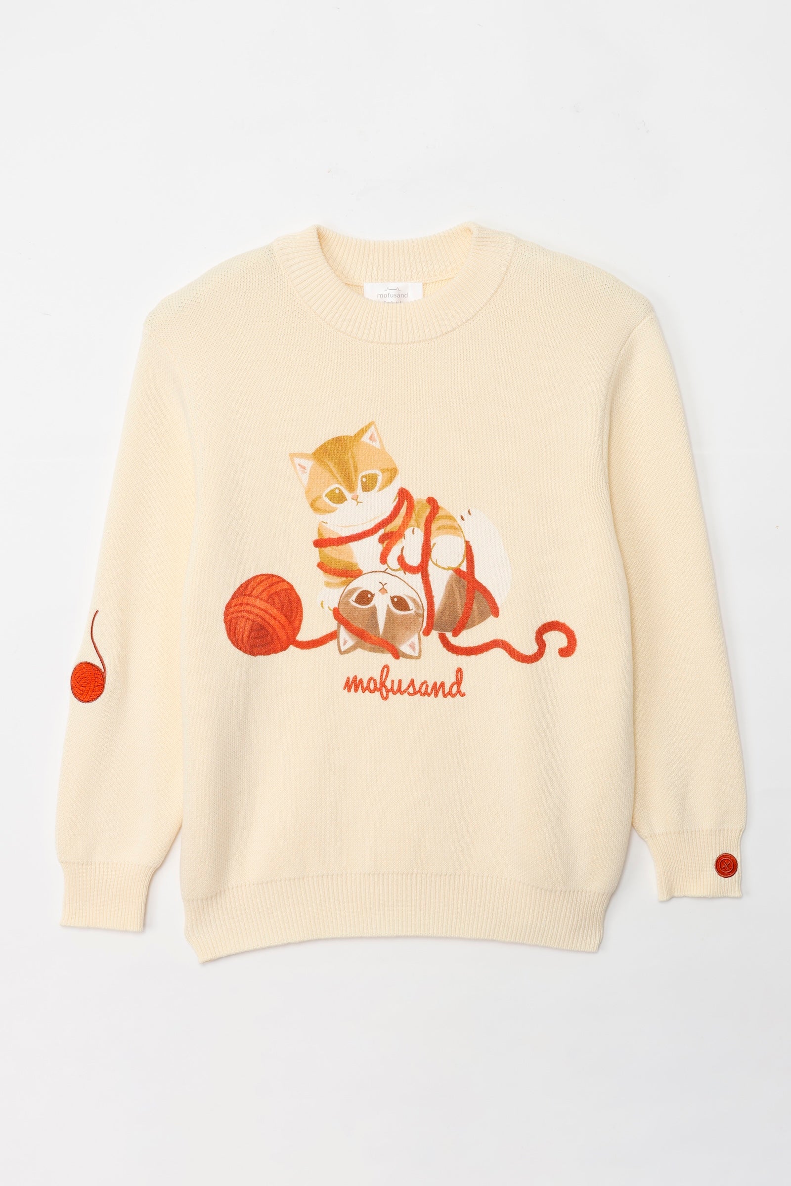 mofusand セーター 毛糸玉 にゃいすコンビ ナチュラル