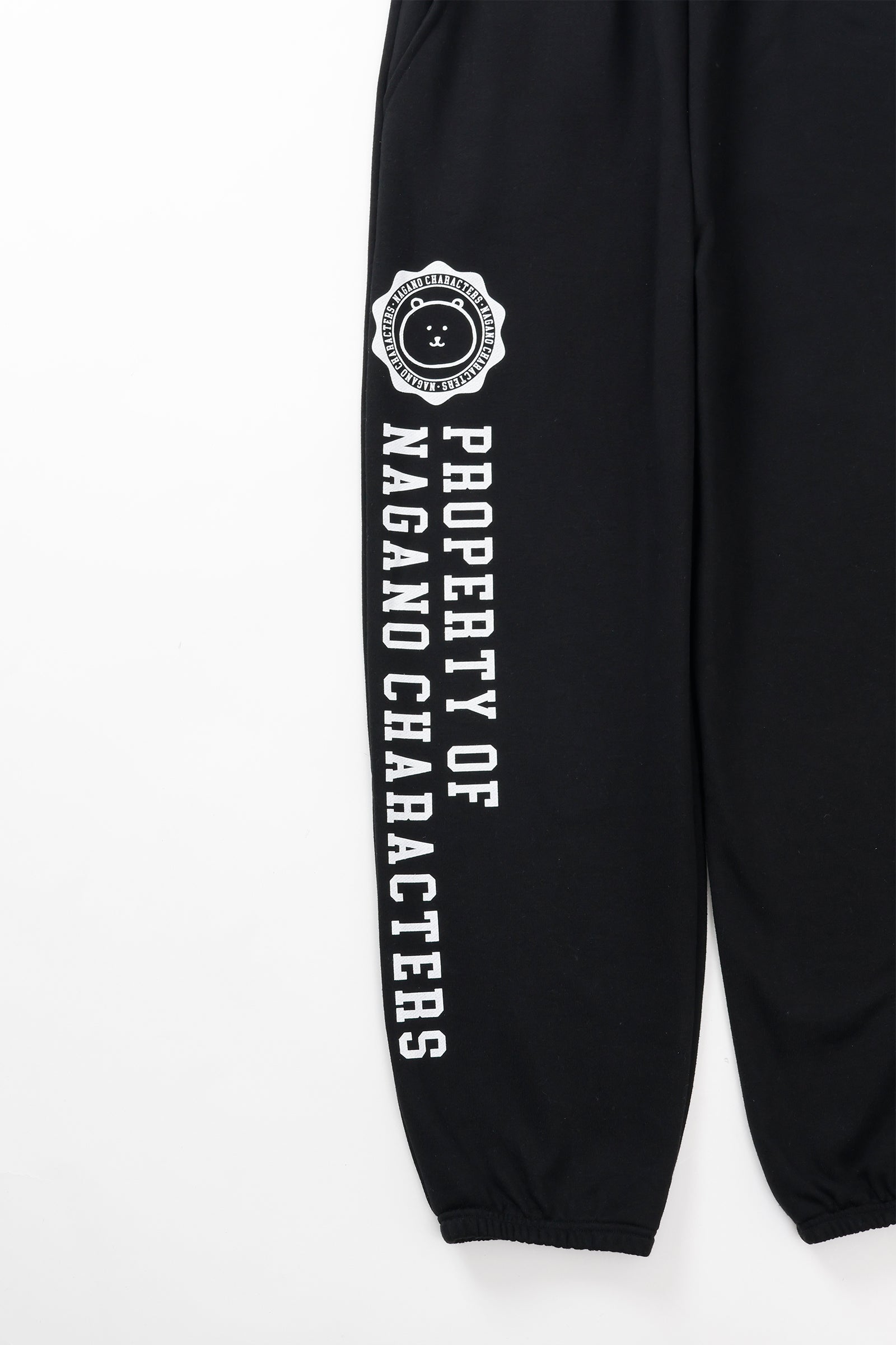 ナガノキャラクターズ スウェットパンツ カレッジ くま ブラック