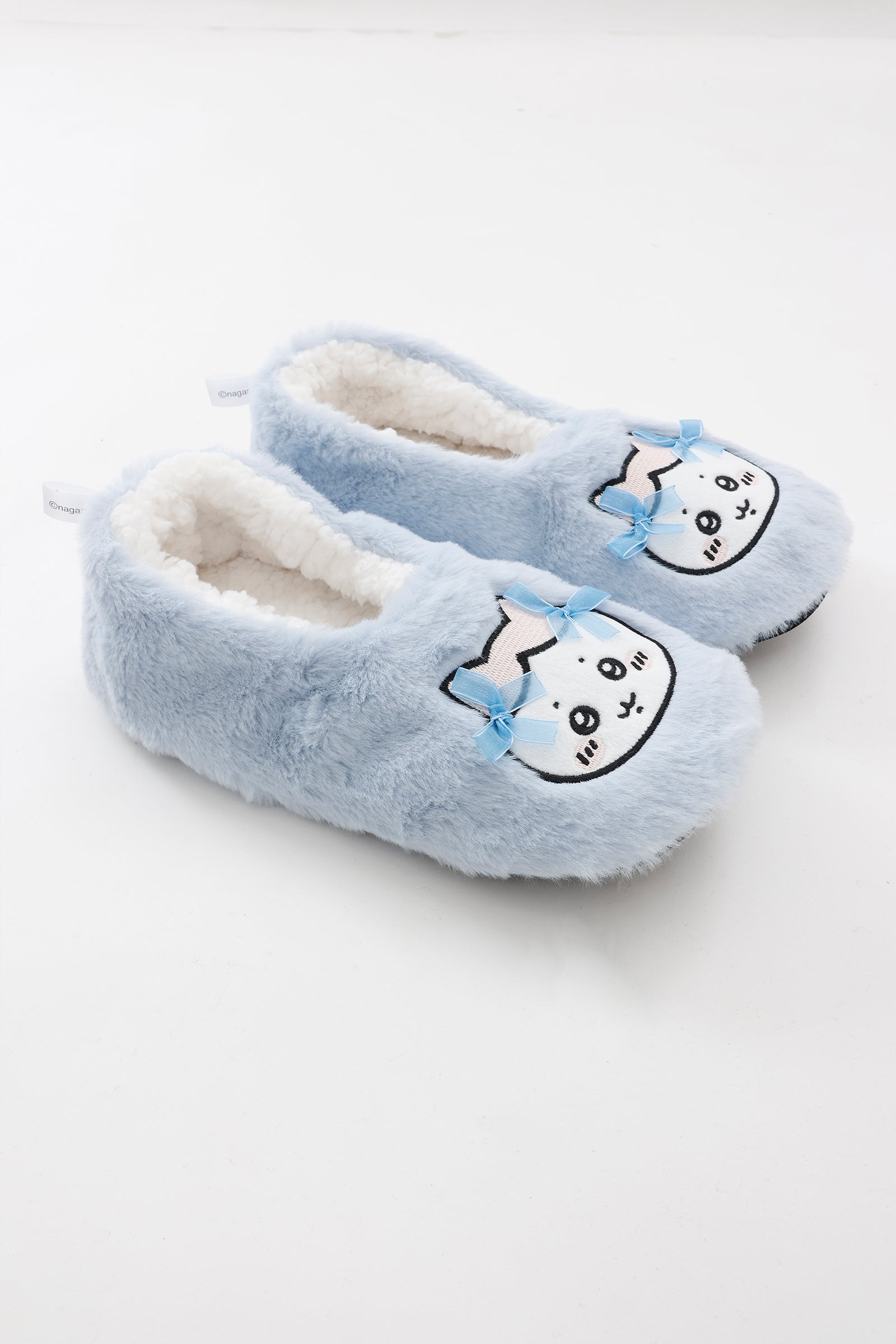 ちいかわ ルームシューズ ハチワレリボン サックス