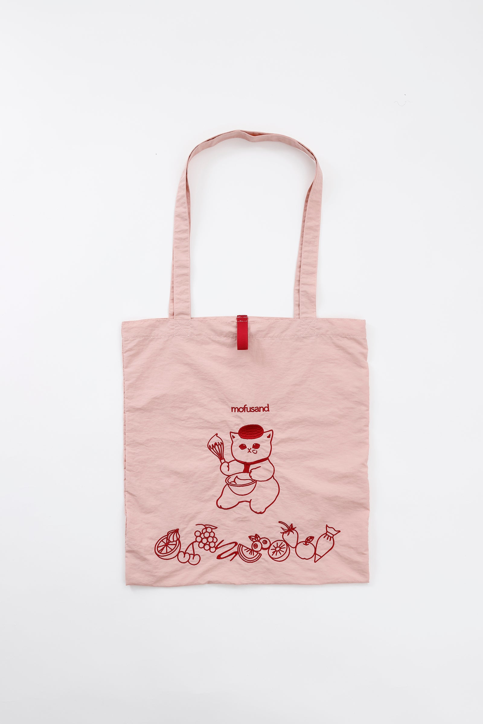 【Black Friday対象商品】mofusand 刺繍トートバッグ スイーツにゃん ピンク