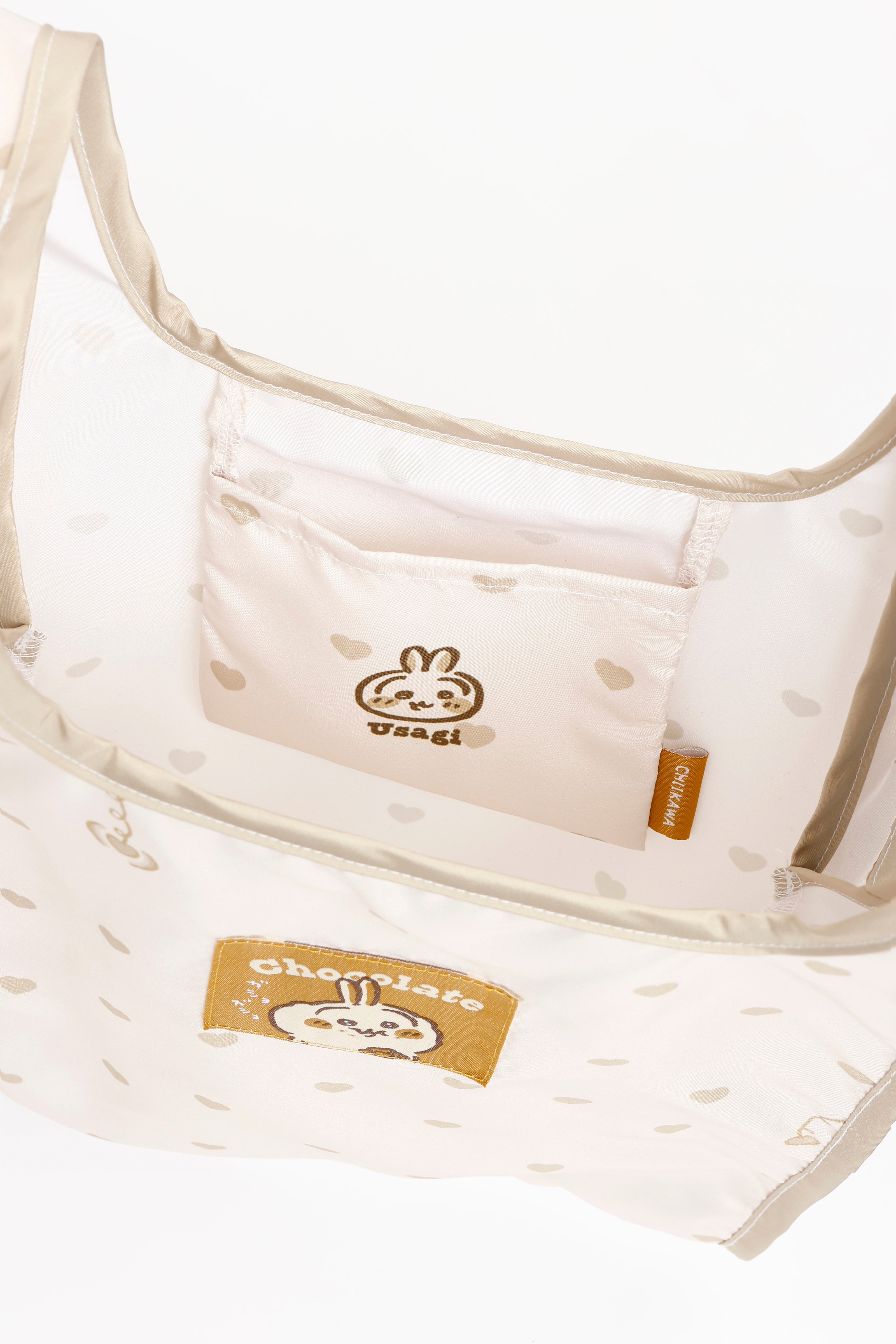 ちいかわ エコバッグ ハートチョコレート うさぎ イエロー