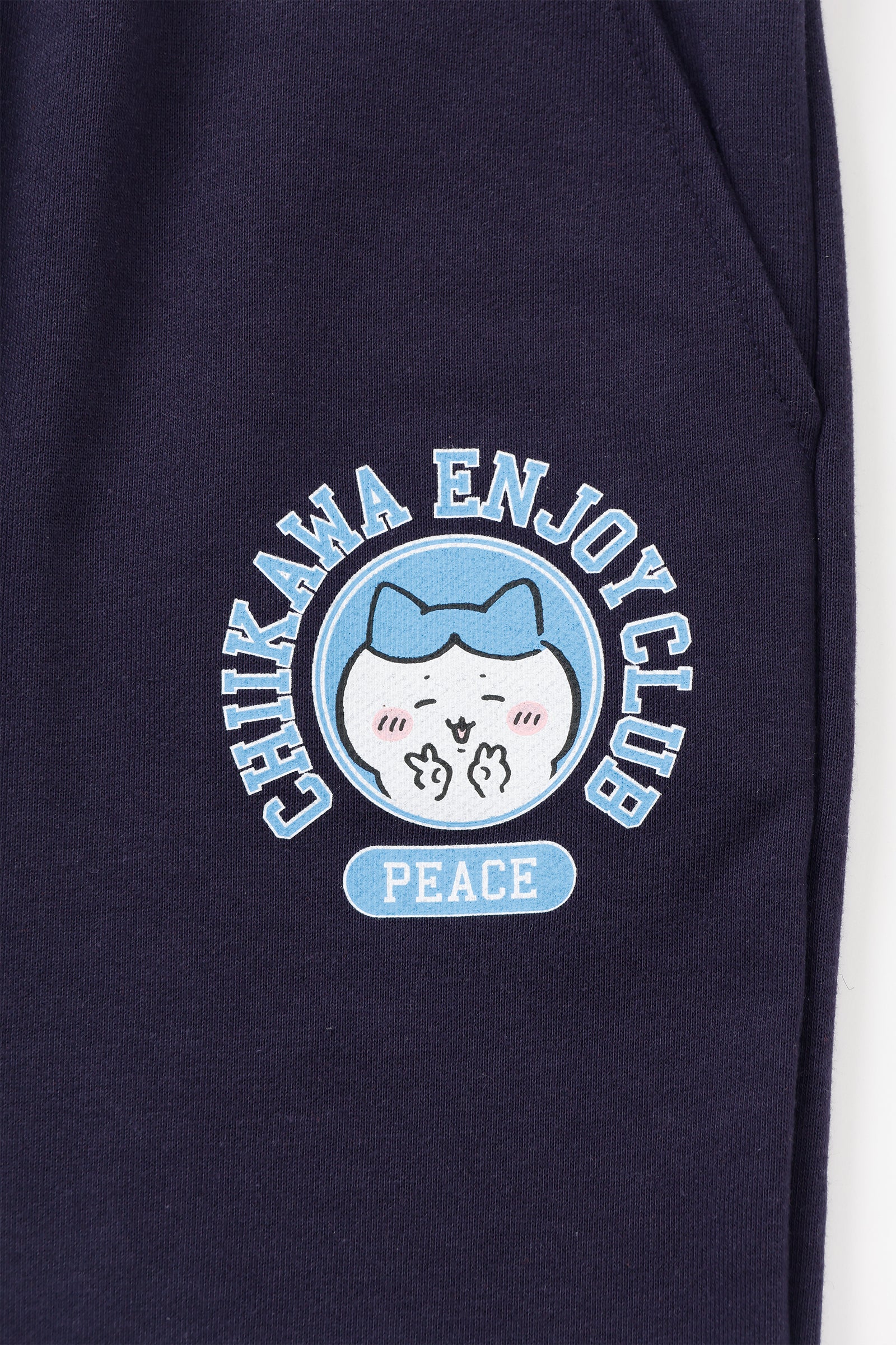 ちいかわ スウェットパンツ ピース ハチワレ ネイビー