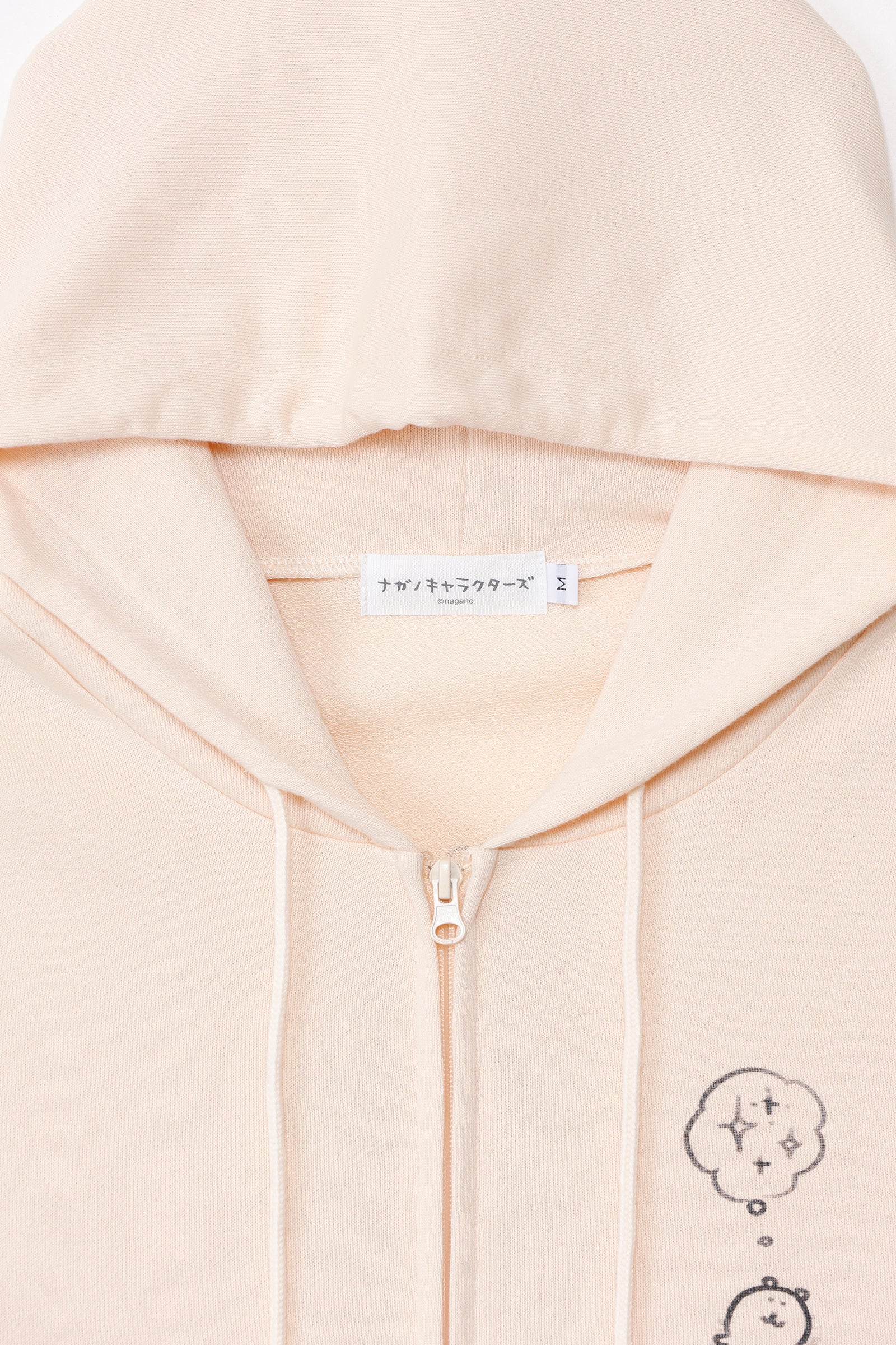 ナガノキャラクターズ ZIPパーカー ホテルの飼い犬? クリーム
