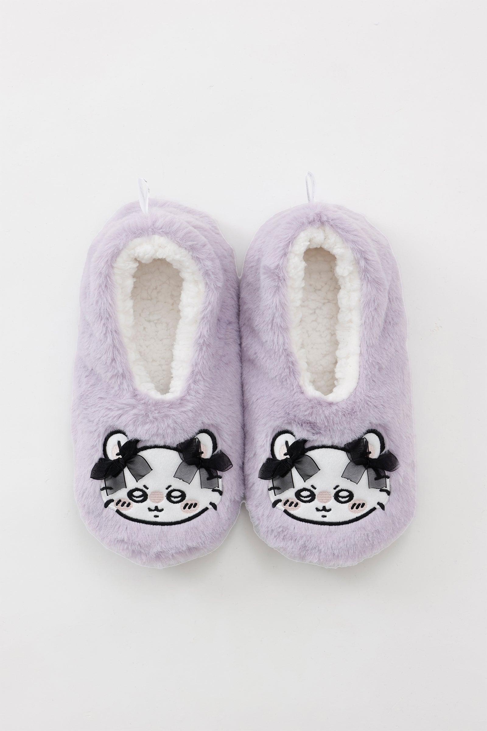 ちいかわ ルームシューズ モモンガリボン パープル