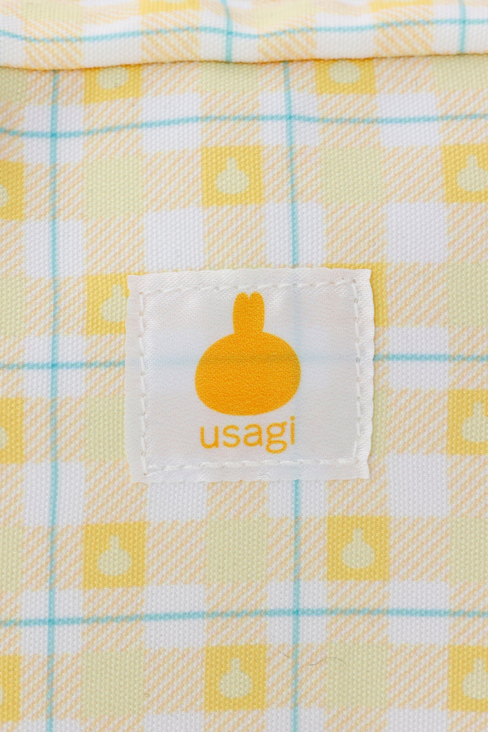 ちいかわ チェックシリーズ ポーチ うさぎ イエロー