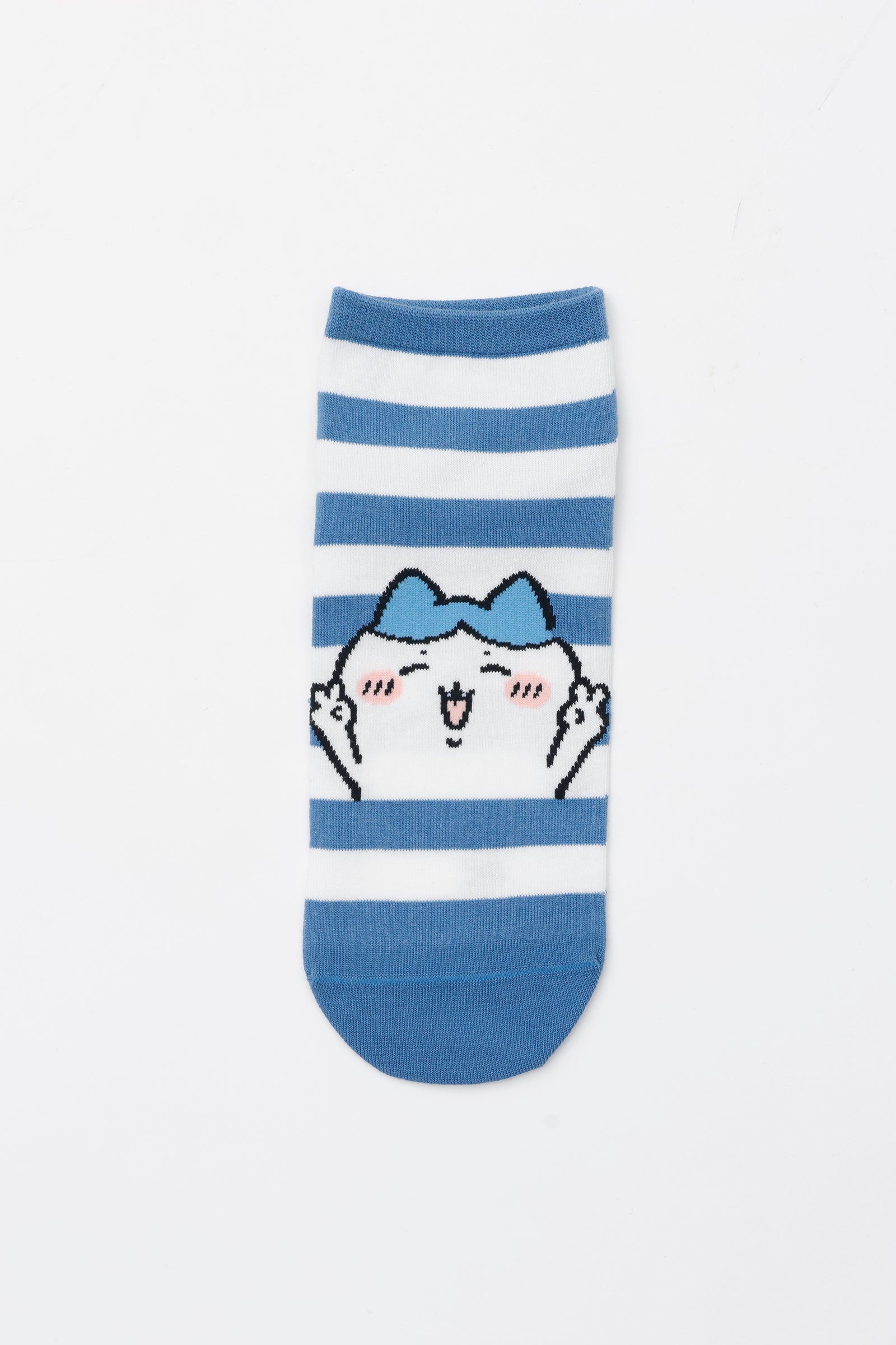ちいかわ クルーソックス ハチワレピース ブルーボーダー 23~25cm