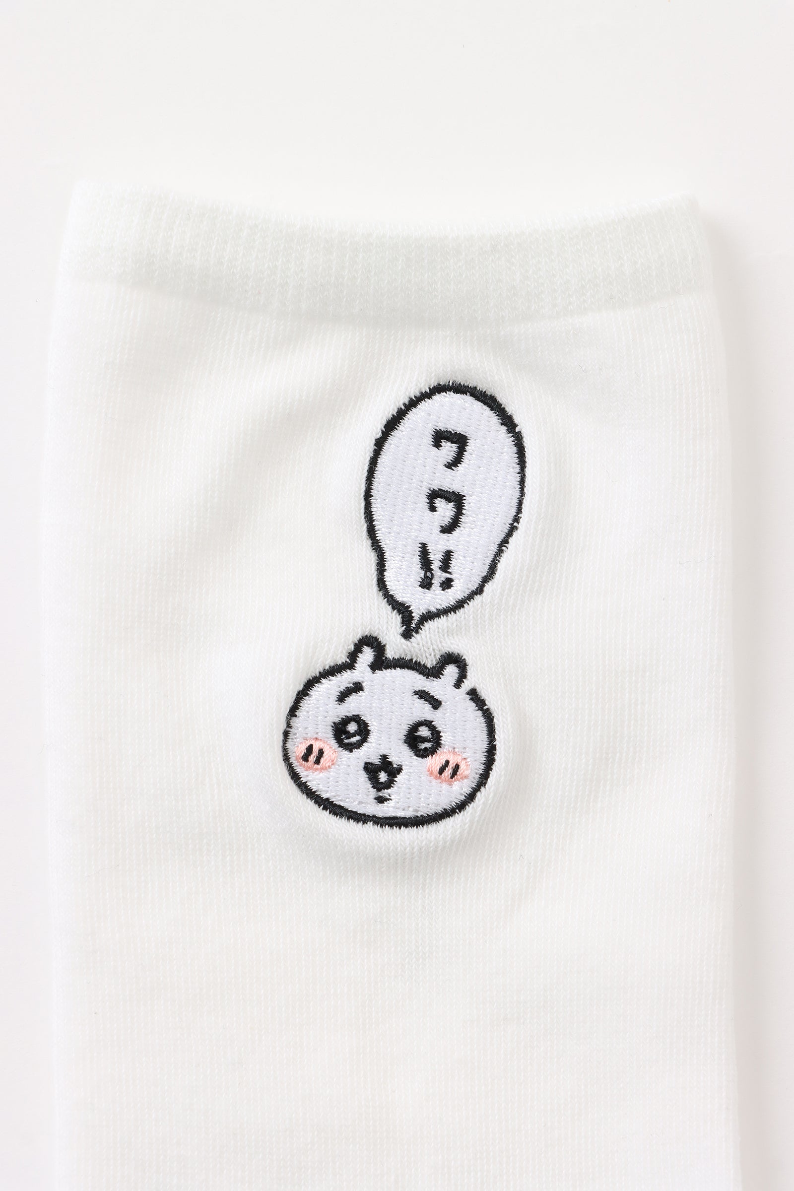 ちいかわ クルーソックス ワンポイント刺繍ちいかわ ホワイト