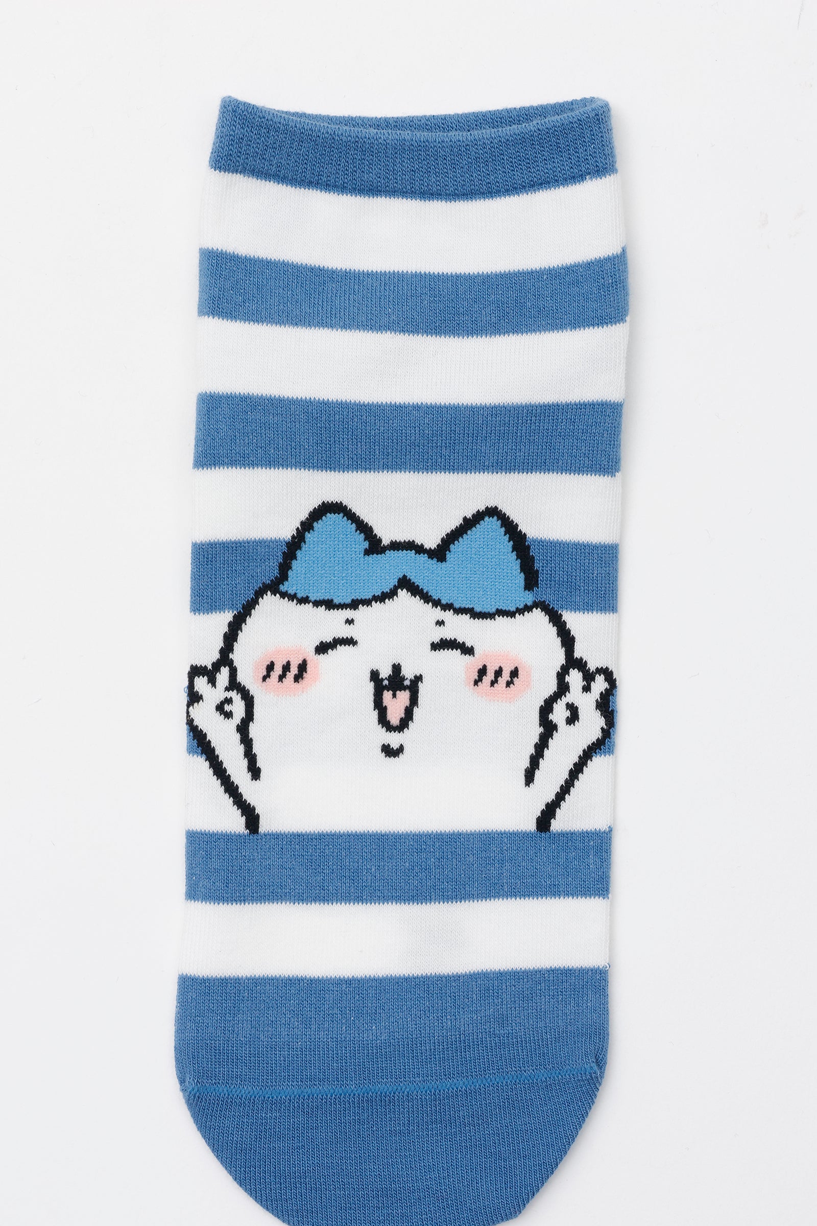 ちいかわ クルーソックス ハチワレピース ブルーボーダー 23~25cm