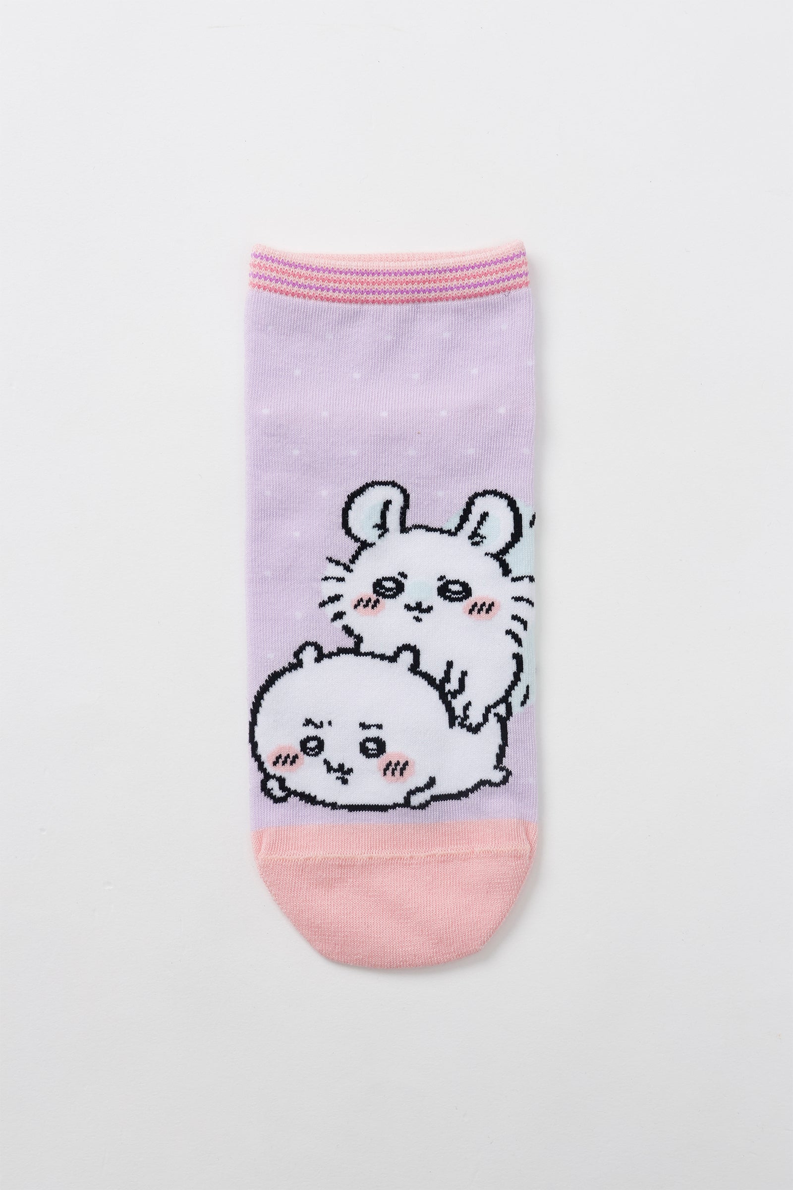 ちいかわ クルーソックス ちいかわとモモンガ ピンク