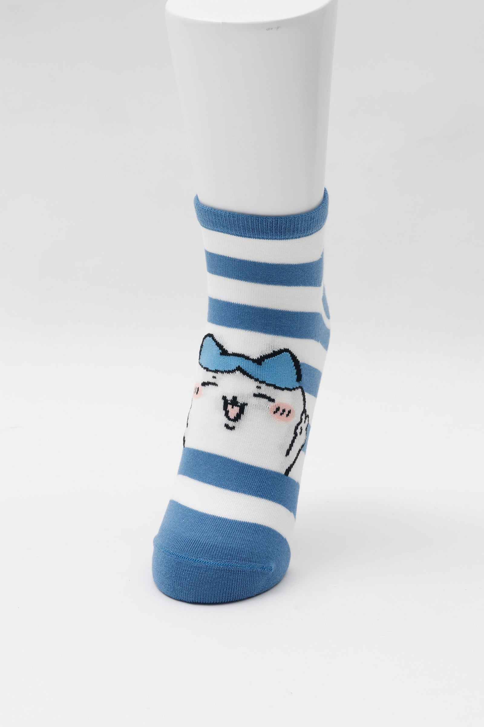 ちいかわ クルーソックス ハチワレピース ブルーボーダー 23~25cm