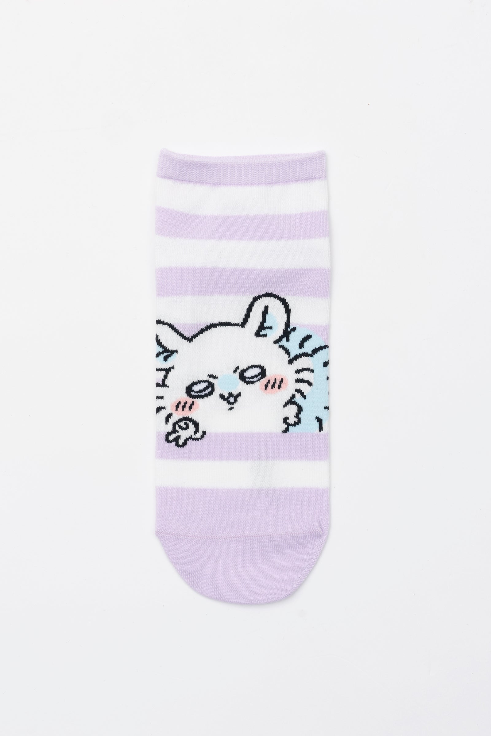 ちいかわ クルーソックス モモンガピース パープルボーダー 23~25cm
