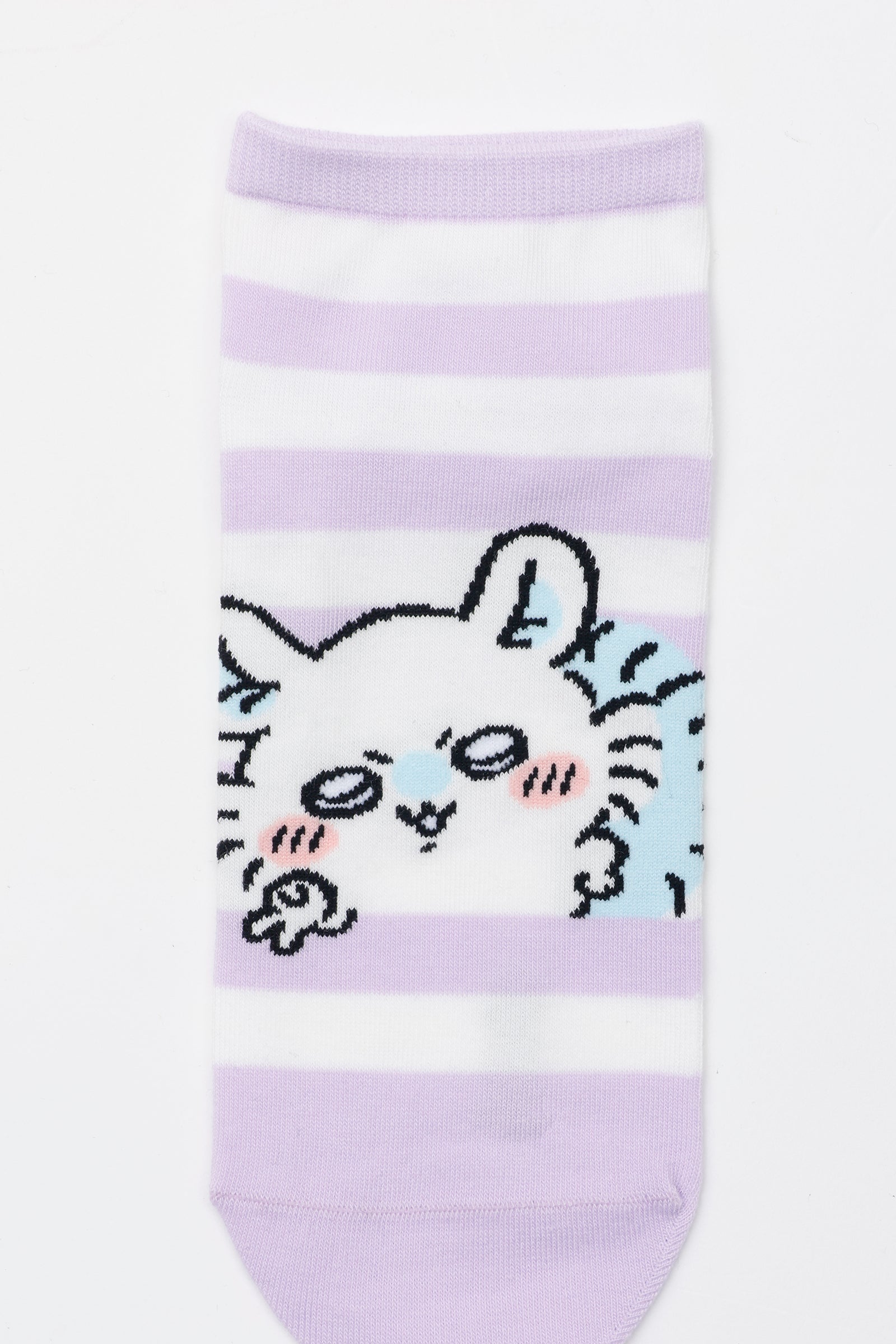 ちいかわ クルーソックス モモンガピース パープルボーダー 23~25cm