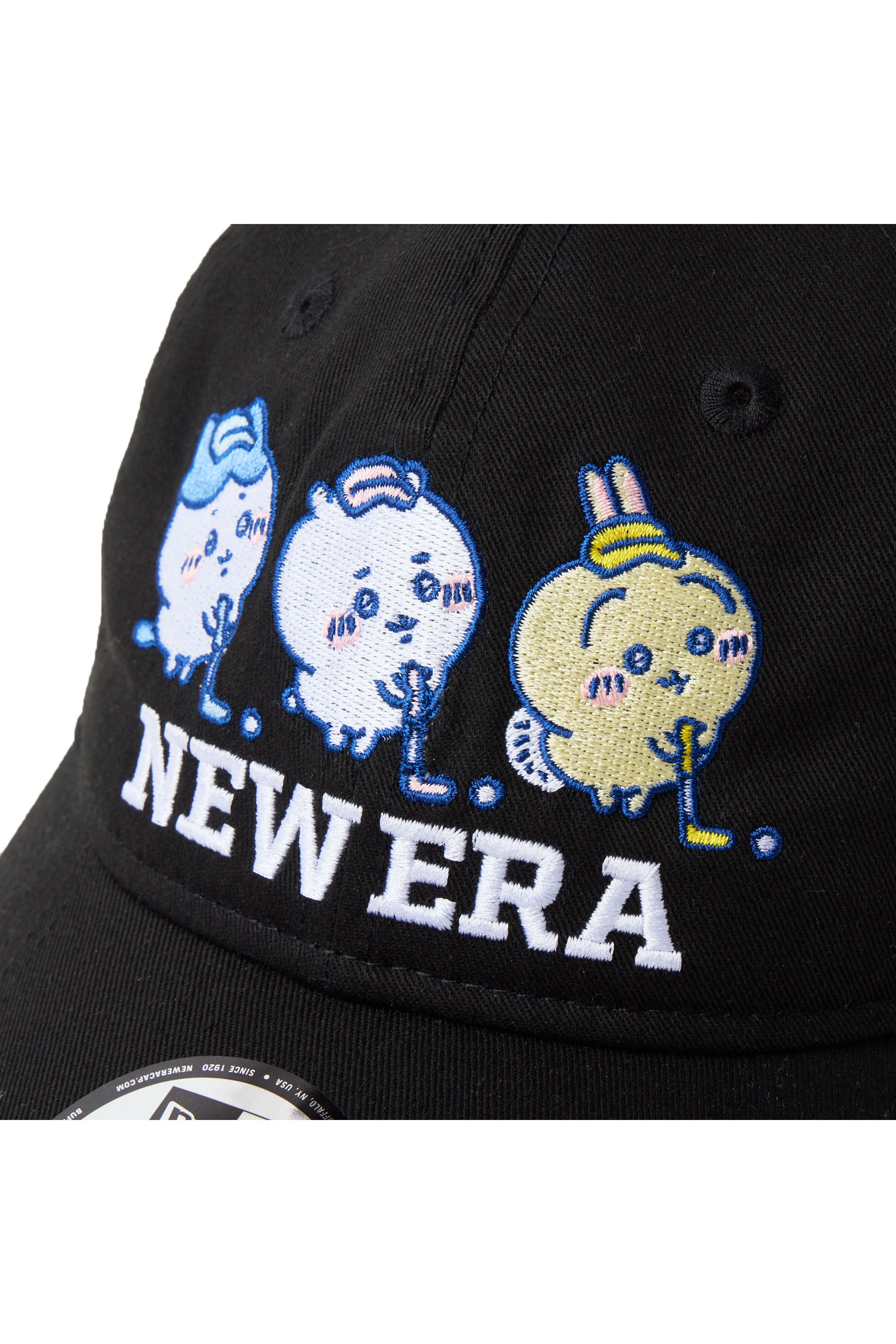 9TWENTY ロングバイザー ちいかわ / ちいかわ・ハチワレ・うさぎ ブラック | ゴルフ