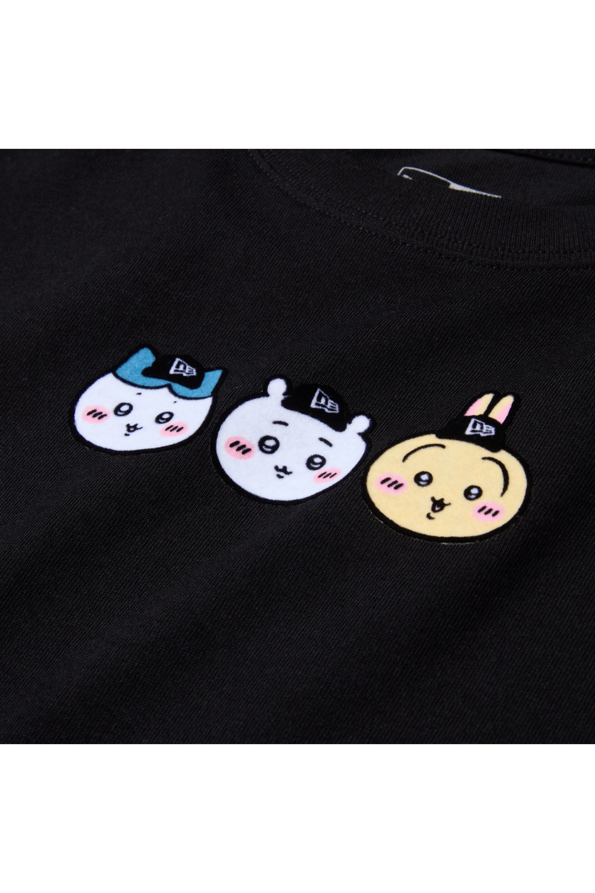 キッズ Youth 半袖 コットン Tシャツ ちいかわ / ちいかわ・ハチワレ・うさぎ ブラック