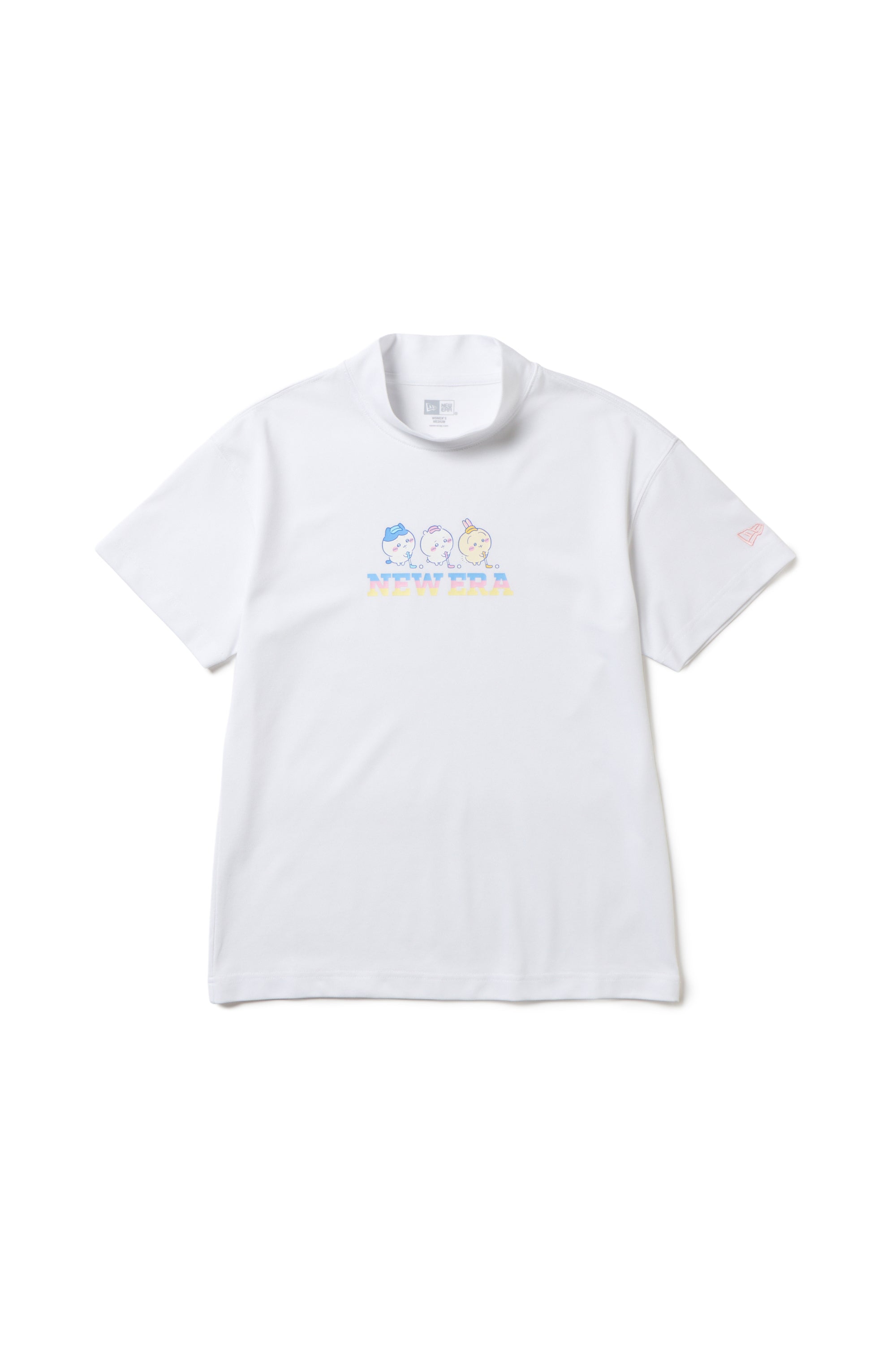 Women's 半袖 ミッドネック Tシャツ 鹿の子 ちいかわ / ちいかわ・ハチワレ・うさぎ ホワイト | ゴルフ