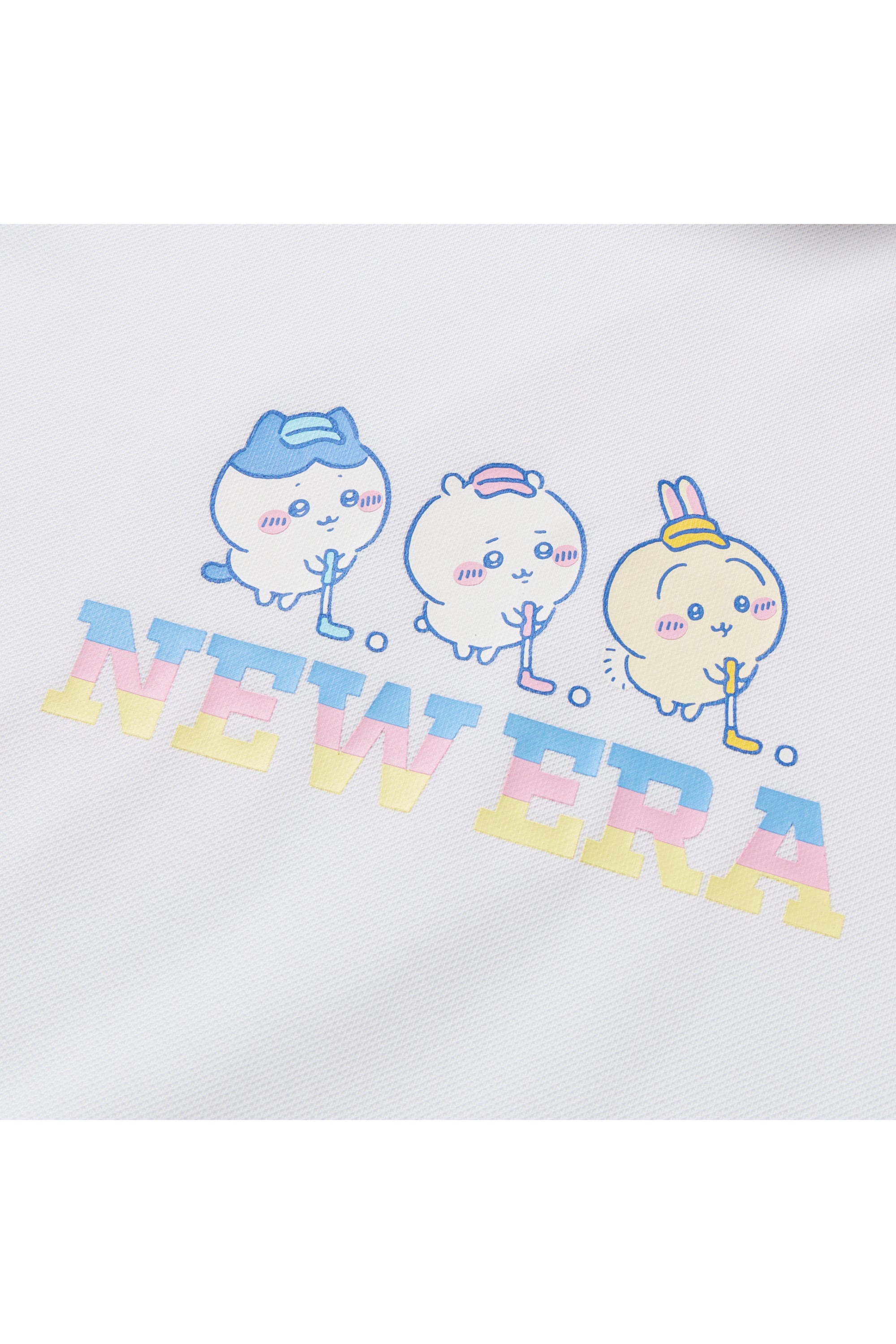 Women's 半袖 ミッドネック Tシャツ 鹿の子 ちいかわ / ちいかわ・ハチワレ・うさぎ ホワイト | ゴルフ
