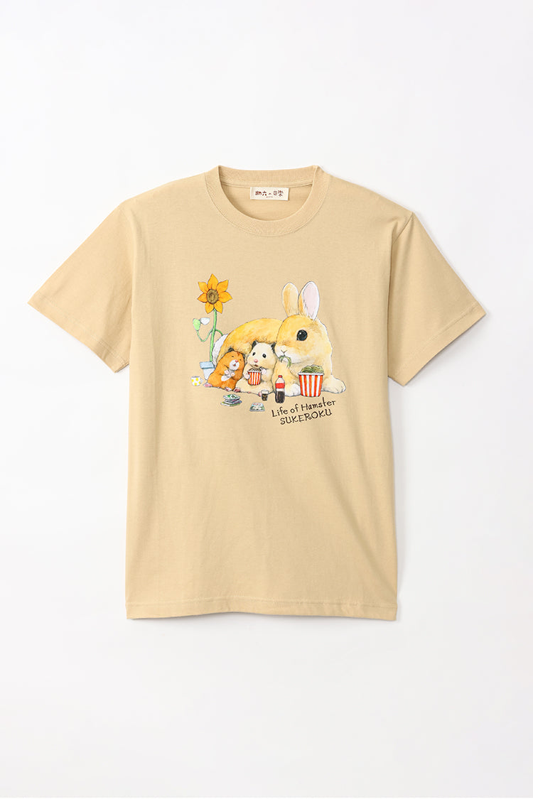 助六の日常 Tシャツ うさぎ ライトベージュ