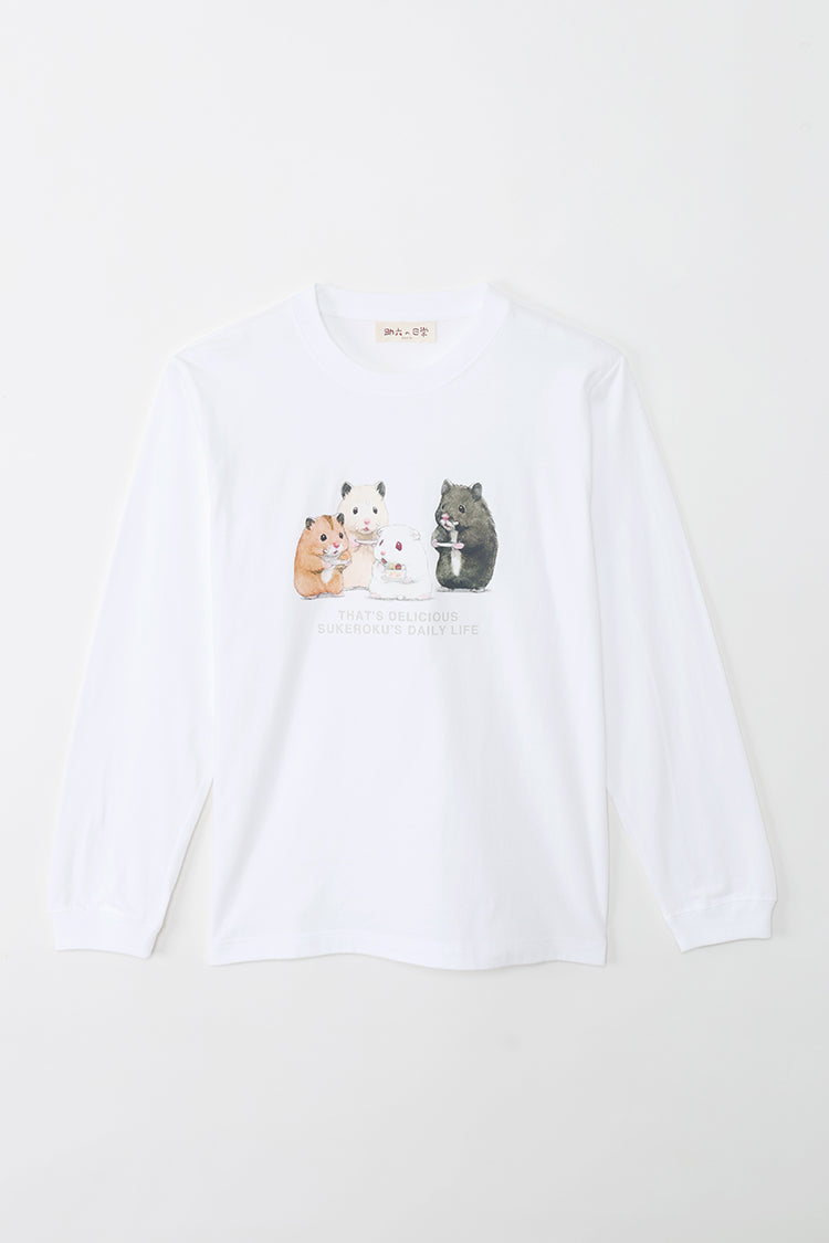 助六の日常 ロンT THAT'S DELICIOUS ホワイト