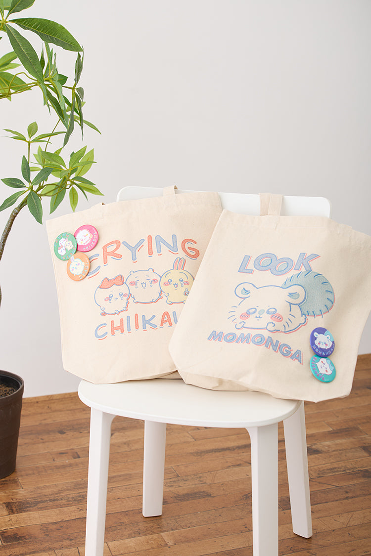 ちいかわ 缶バッジ レトロ印刷風 CRYING グリーン