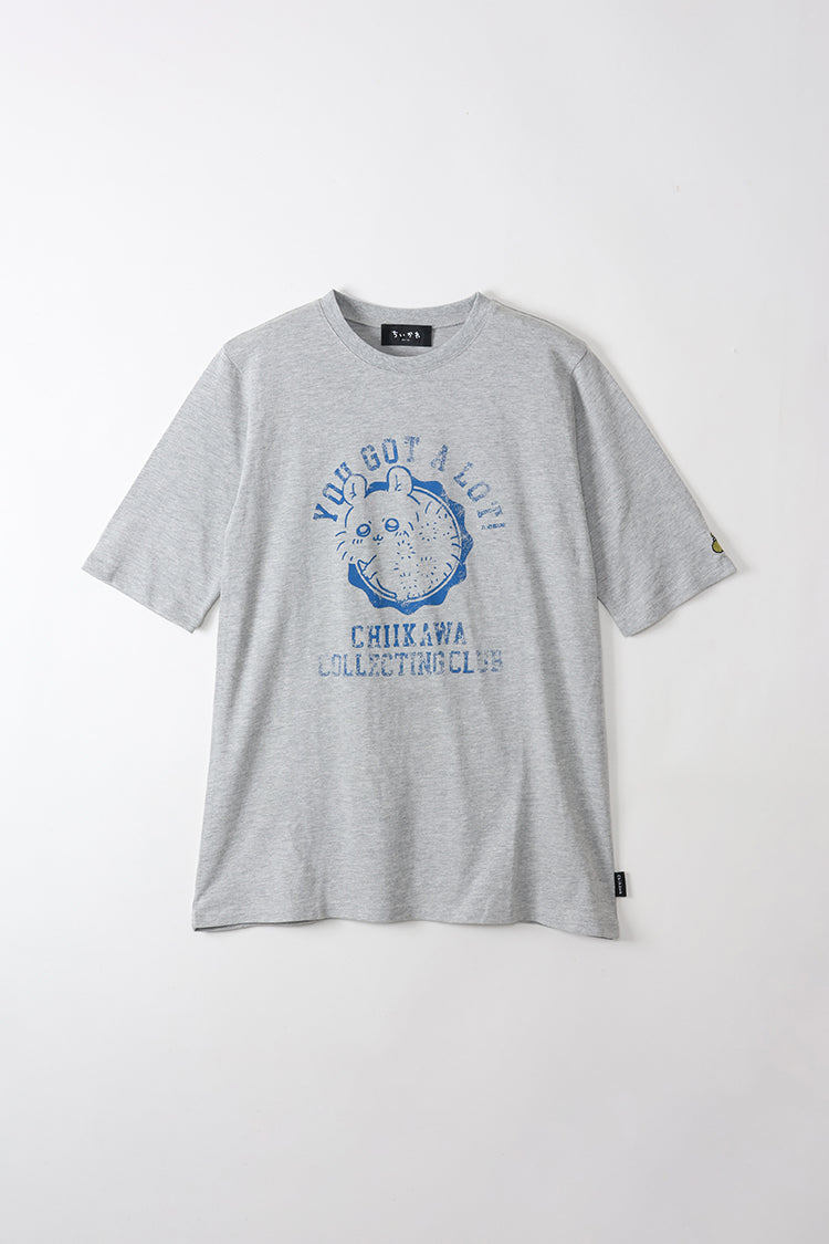 ちいかわ ワンピTシャツ カレッジ風 モモンガ ミックスグレー