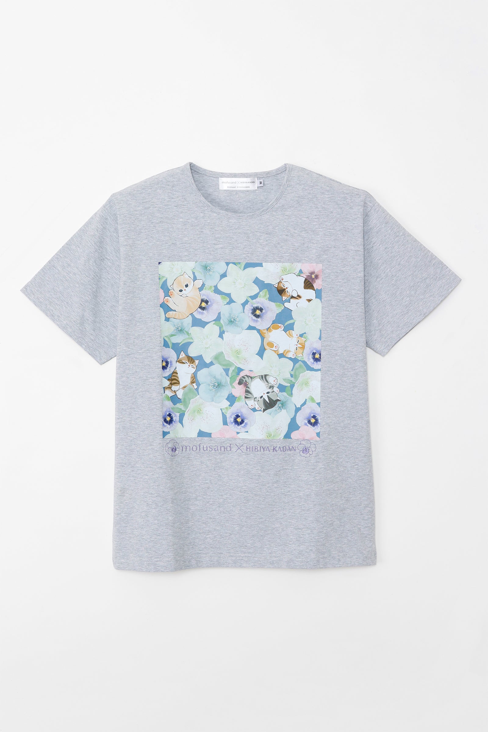 mofusand×日比谷花壇 Tシャツ ウィンターオリジン グレー