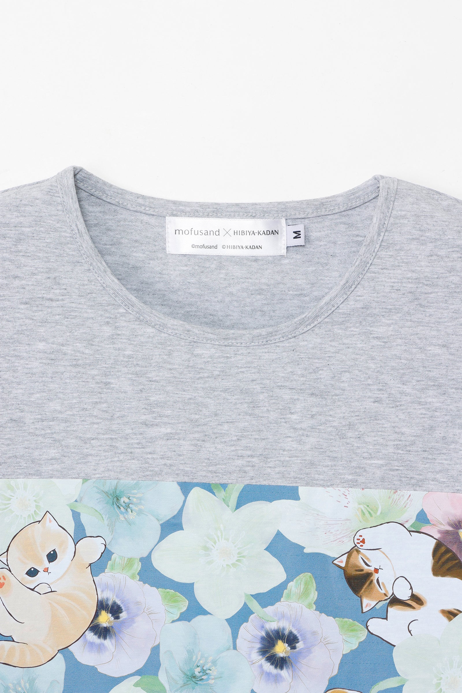 mofusand×日比谷花壇 Tシャツ ウィンターオリジン グレー