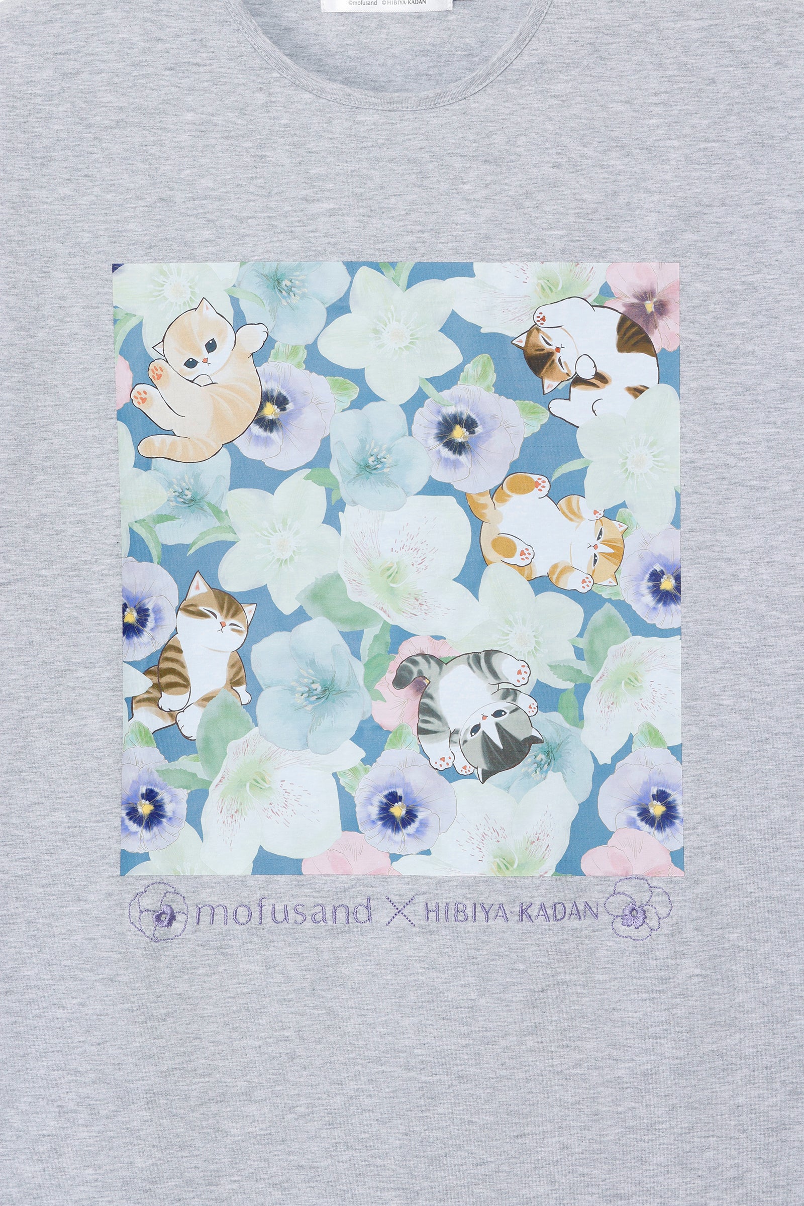 mofusand×日比谷花壇 Tシャツ ウィンターオリジン グレー