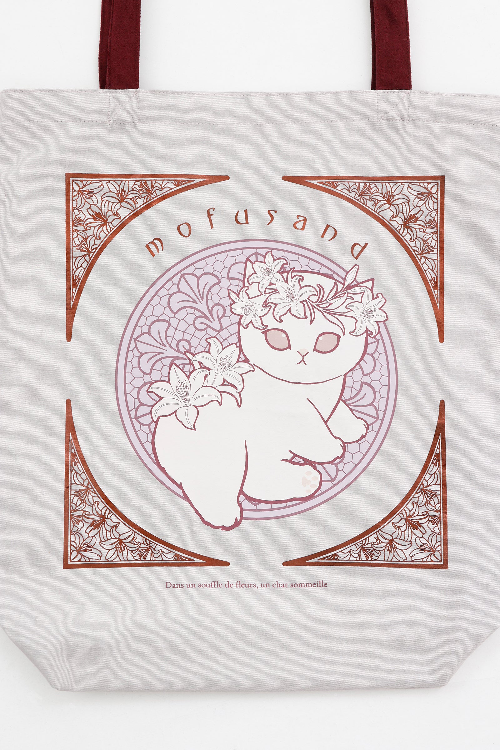 mofusand トートバッグ アールヌーヴォー風 リリー ダスティピンク