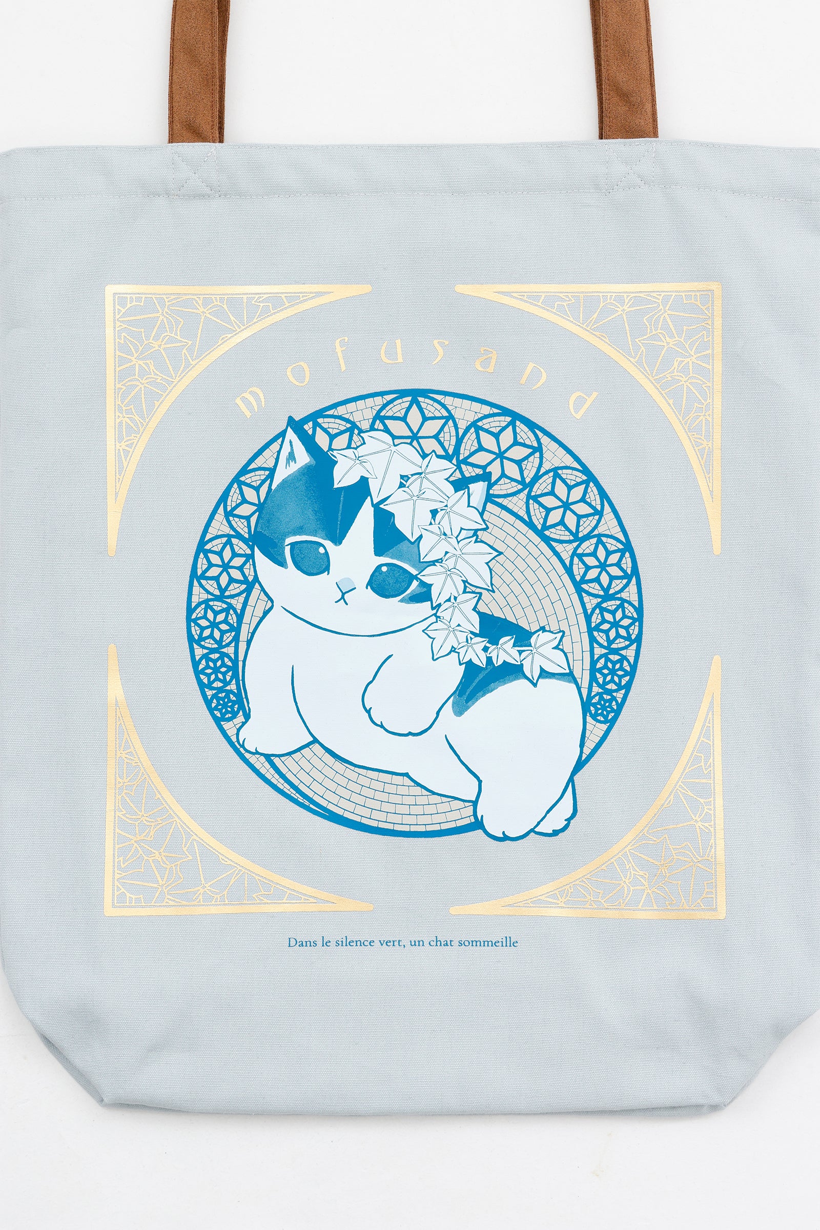 mofusand トートバッグ アールヌーヴォー風 アイビー アッシュブルー