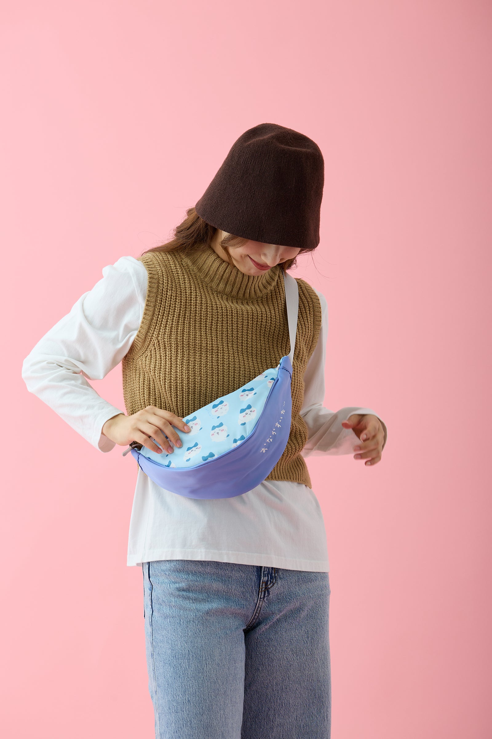 ちいかわ ショルダーバッグ ハチワレ ブルー