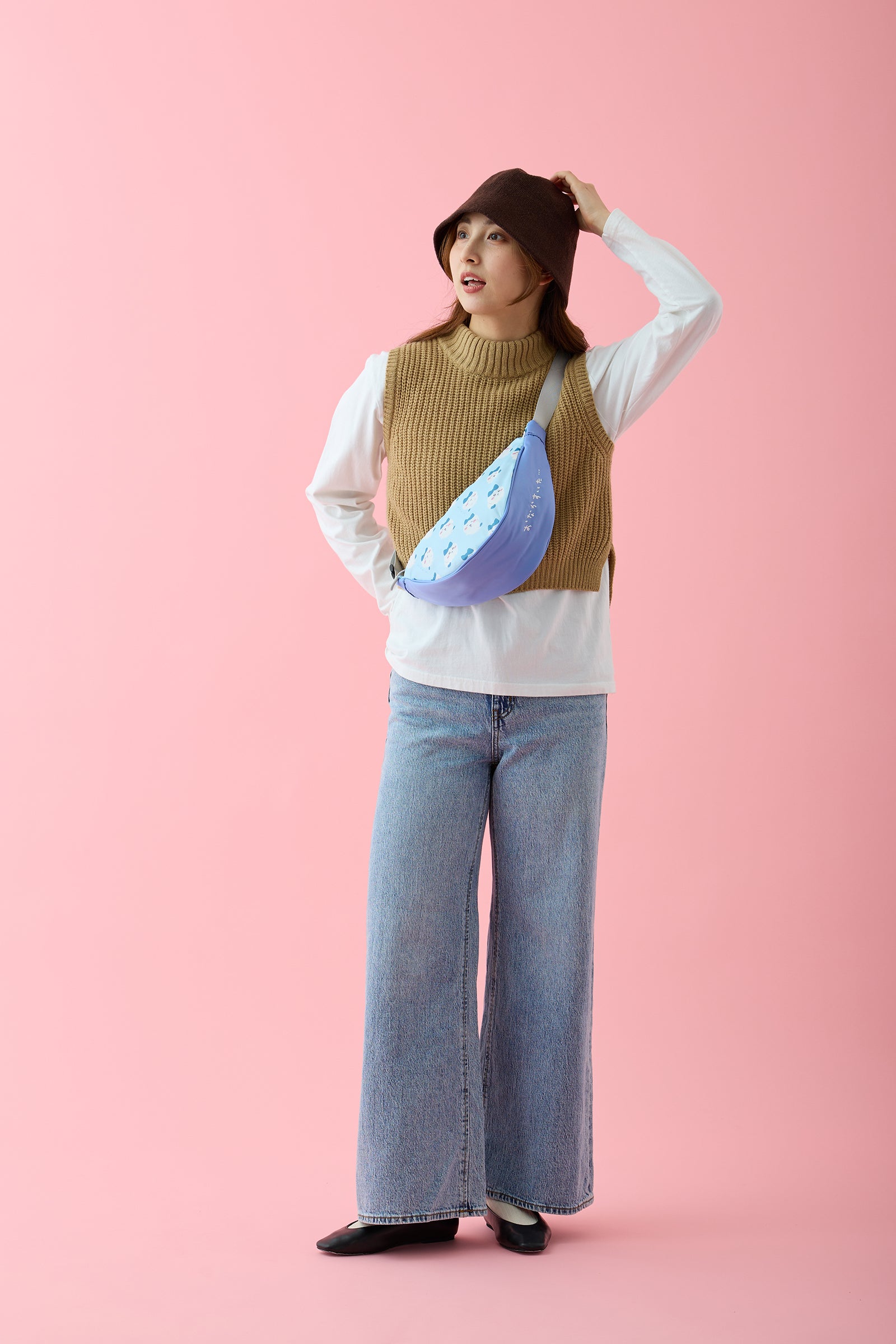 ちいかわ ショルダーバッグ ハチワレ ブルー