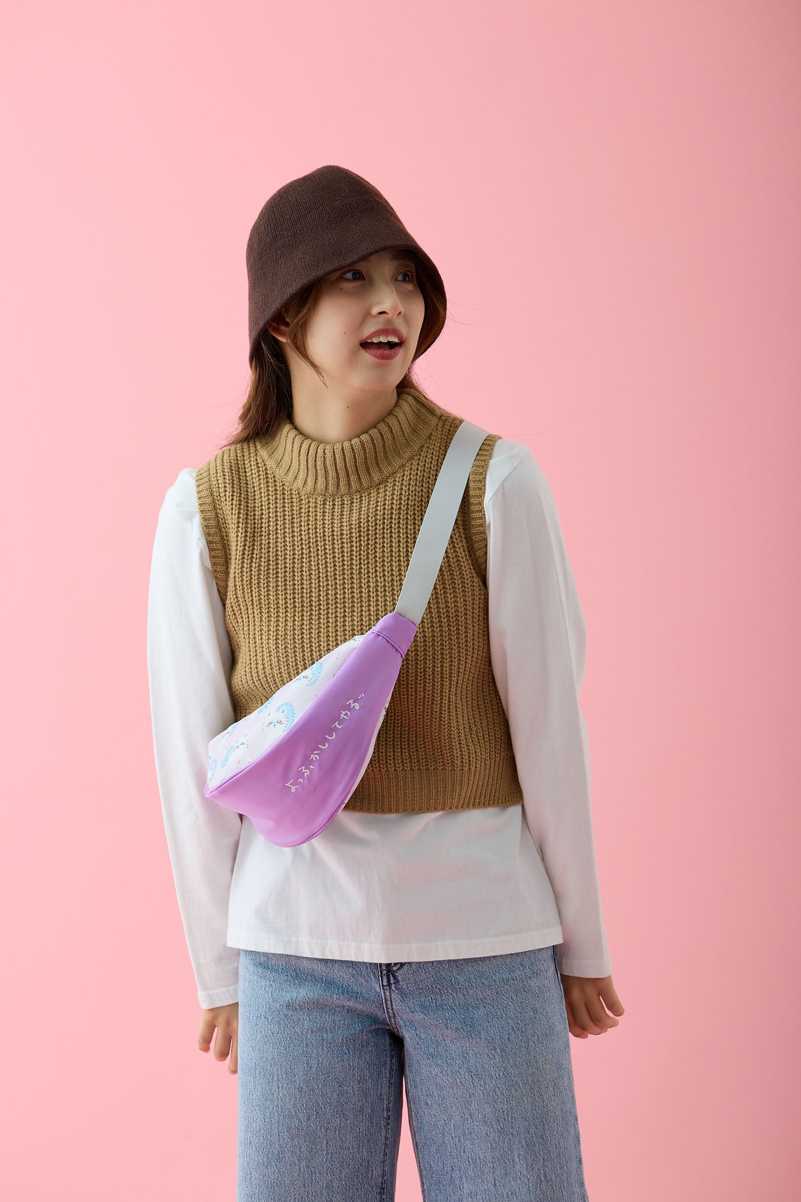 ちいかわ ショルダーバッグ モモンガ パープル