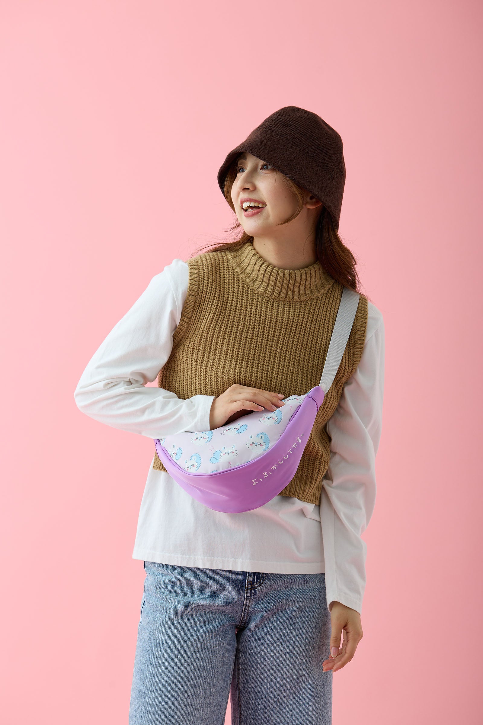 ちいかわ ショルダーバッグ モモンガ パープル