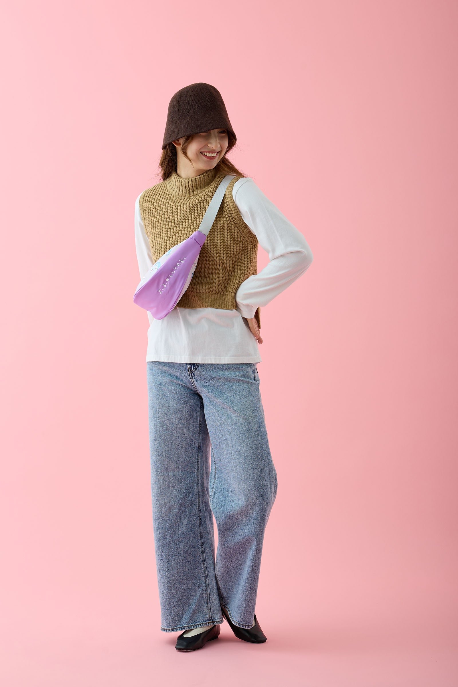 ちいかわ ショルダーバッグ モモンガ パープル