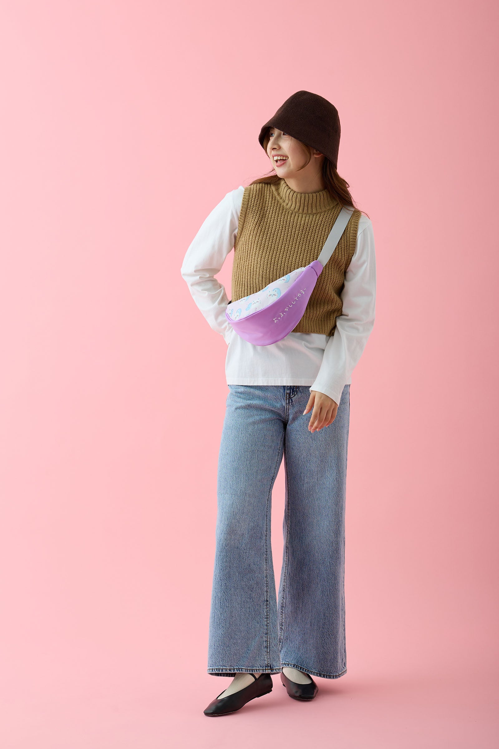 ちいかわ ショルダーバッグ モモンガ パープル