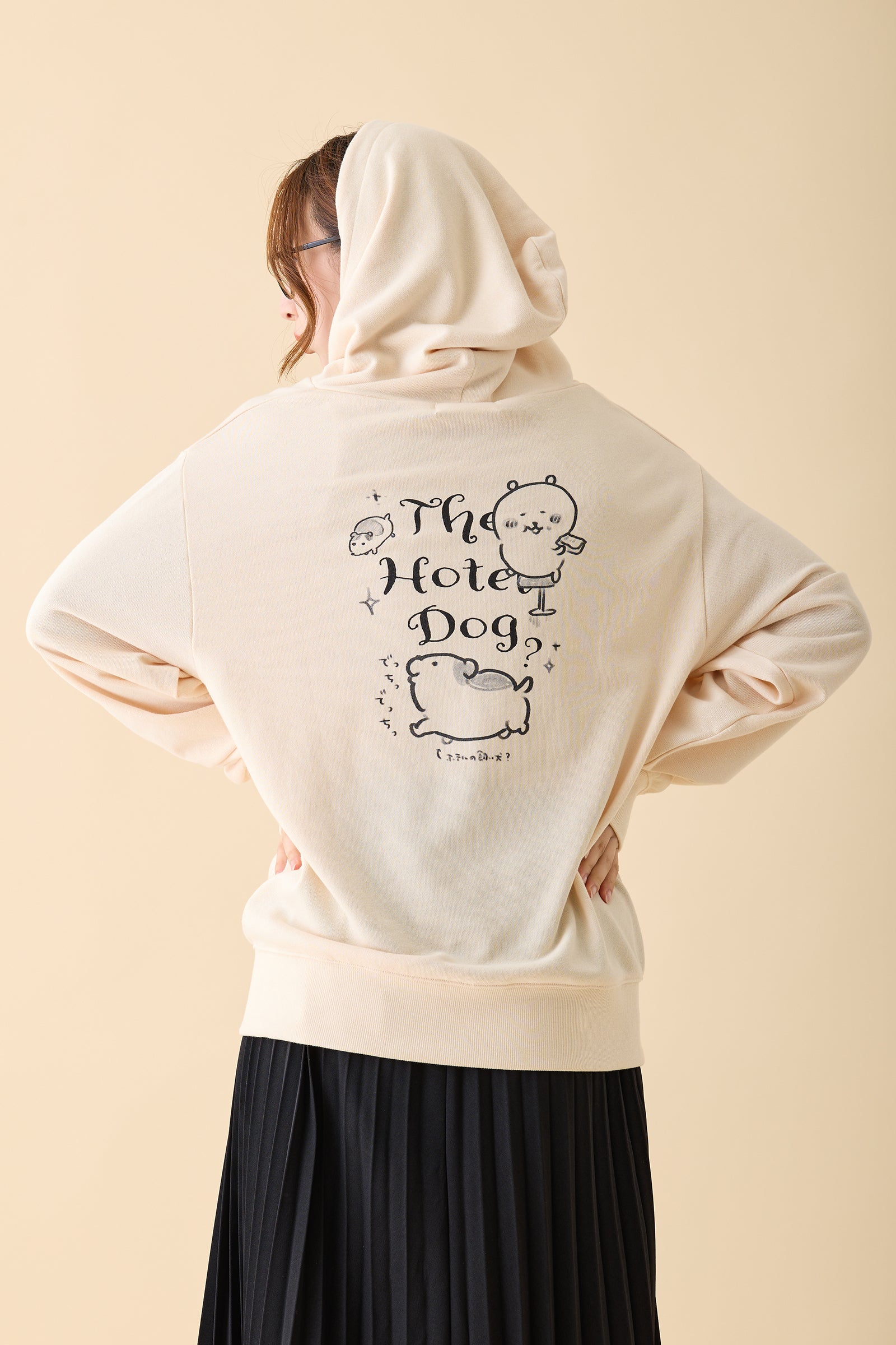 ナガノキャラクターズ ZIPパーカー ホテルの飼い犬? クリーム