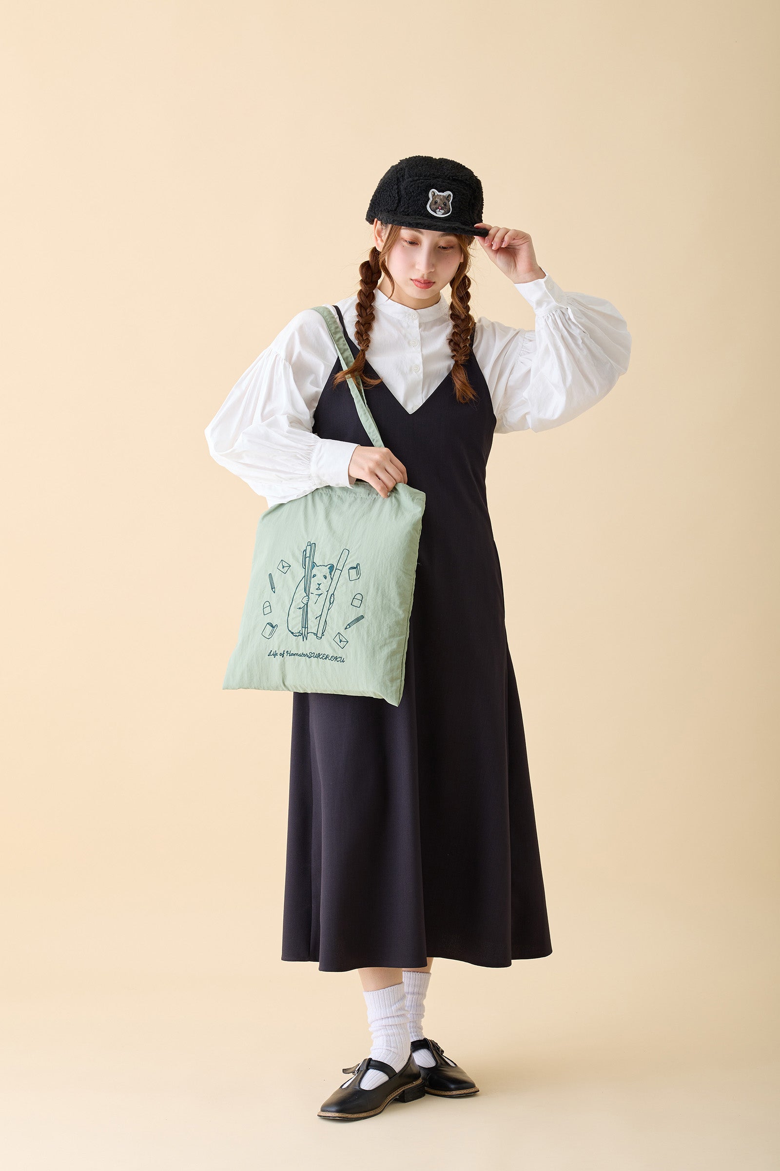 助六の日常 もこもこCAP くろがね ブラック