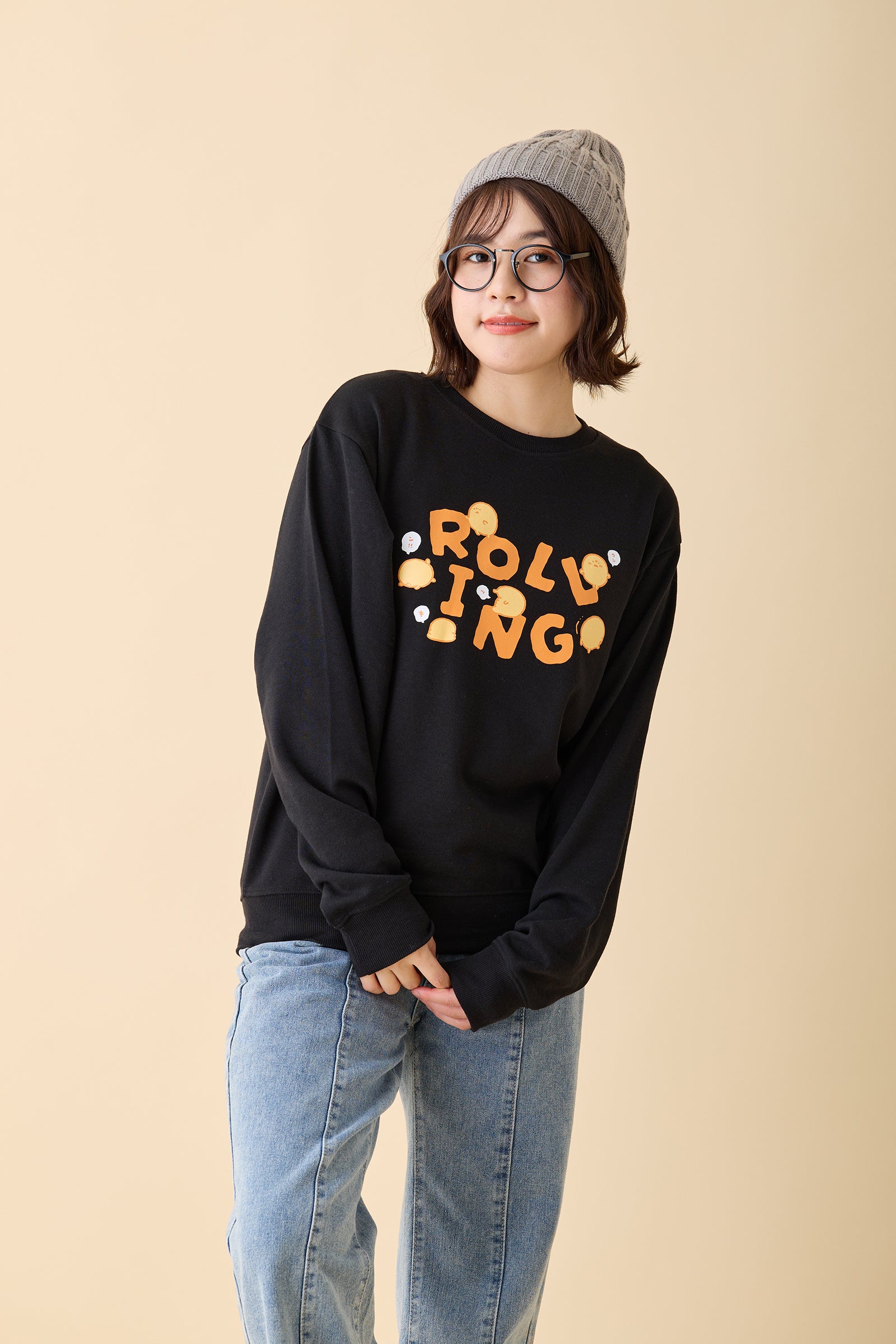 ナガノキャラクターズ スウェット ROLLING ブラック