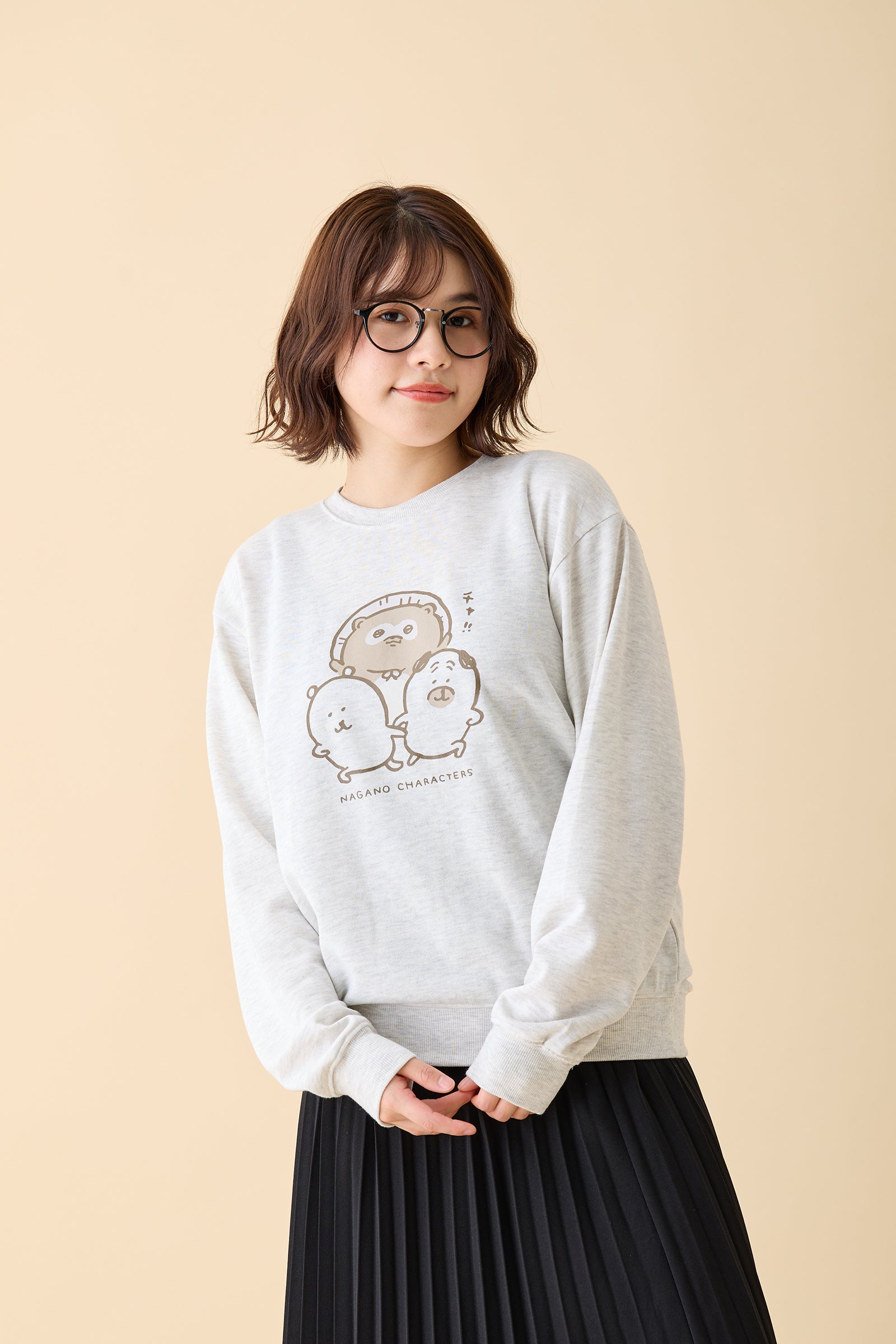 ナガノキャラクターズ スウェット チャ!! オートミール