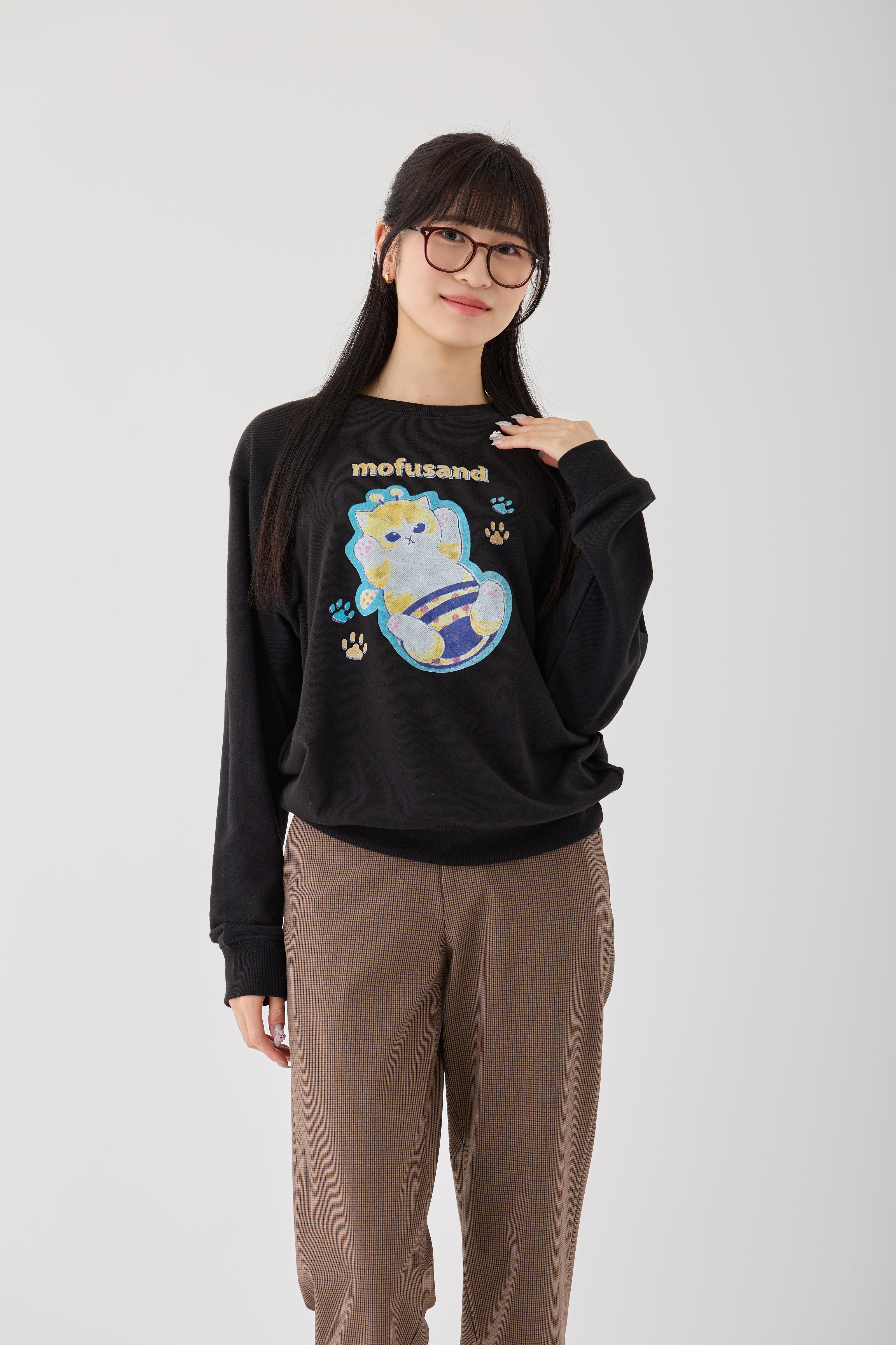 【Black Friday対象商品】mofusand レトロ スウェット ハチにゃん ブラック