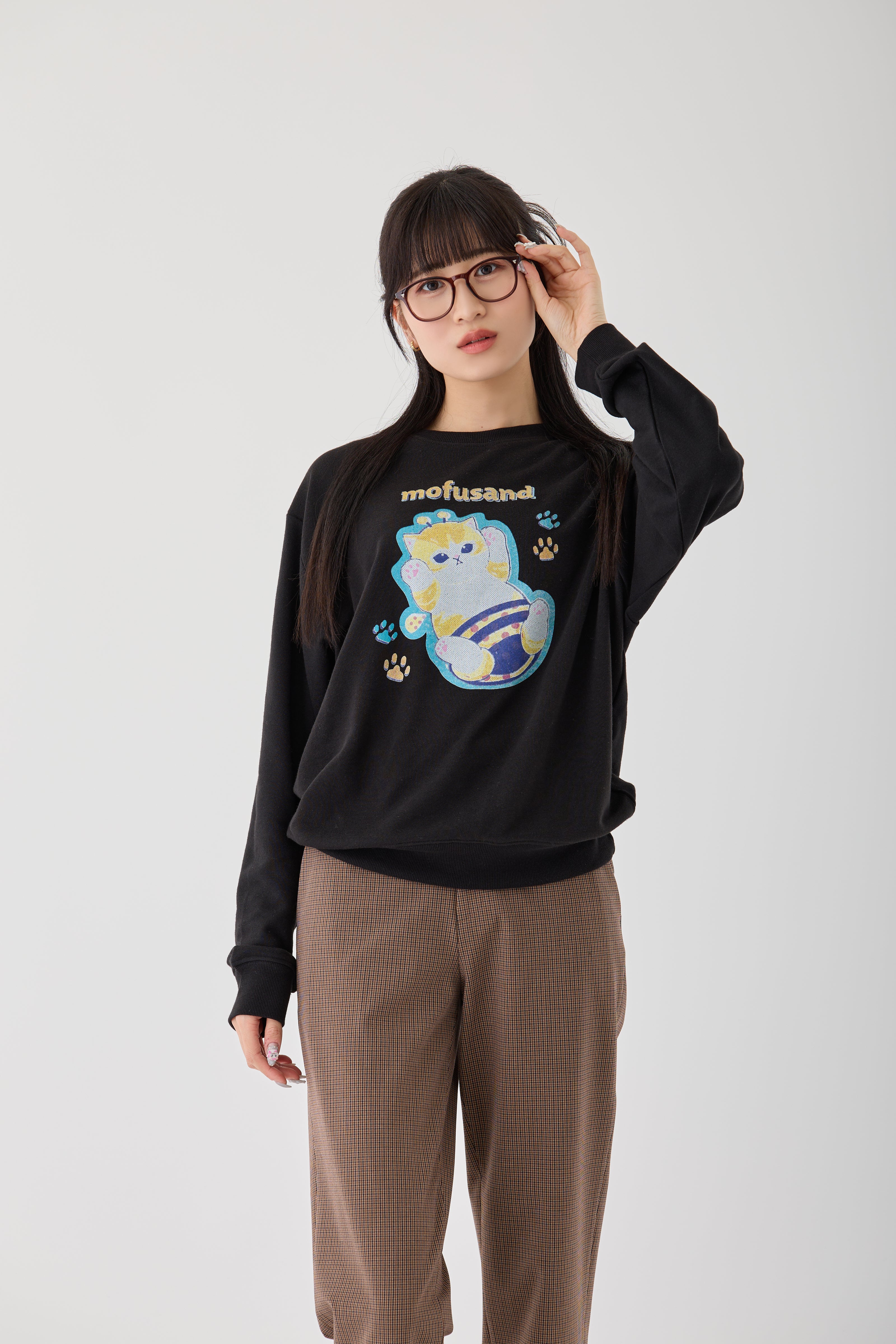 【Black Friday対象商品】mofusand レトロ スウェット ハチにゃん ブラック