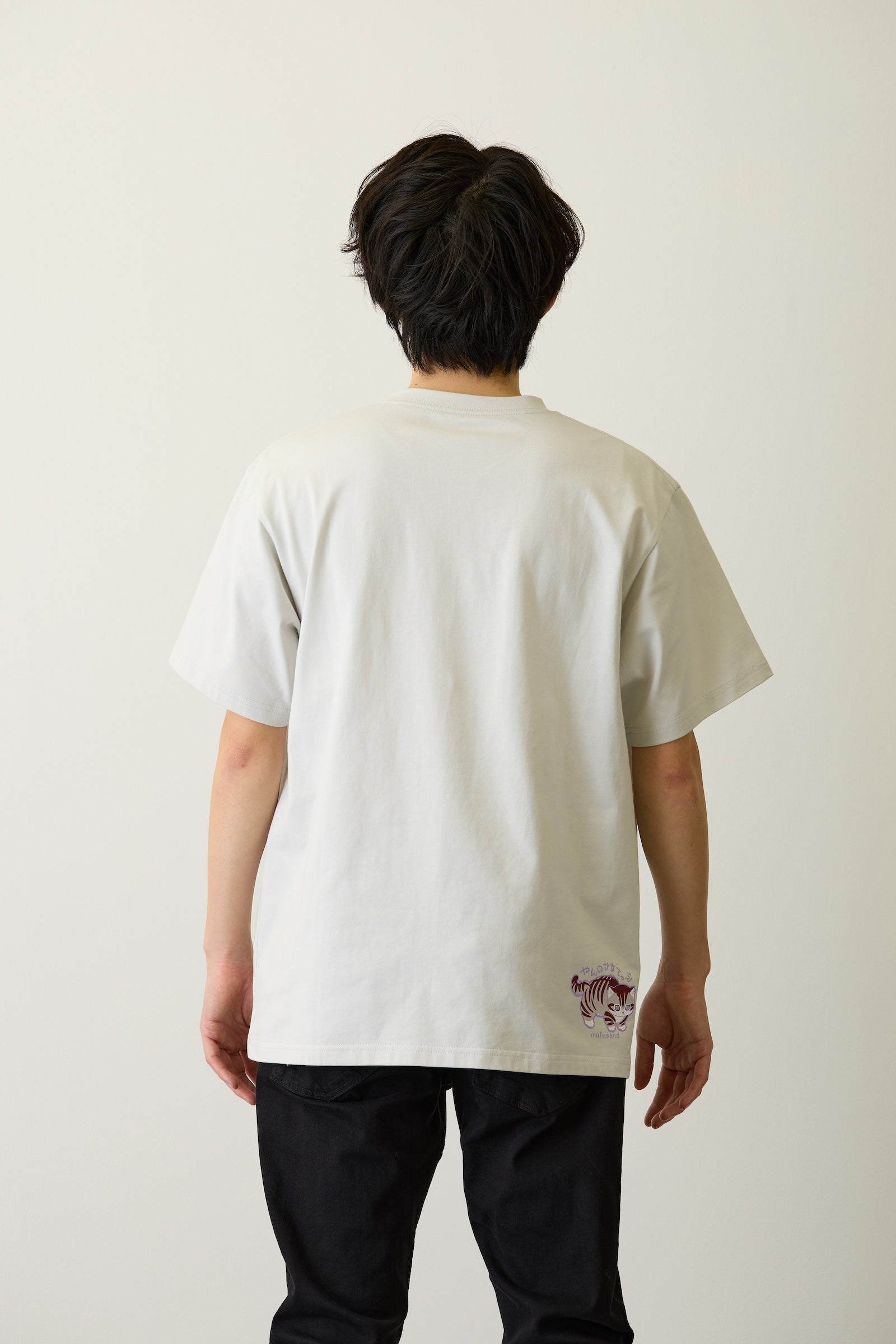 mofusand Tシャツ なにもわるくにゃい 花瓶だいすきにゃん グレー