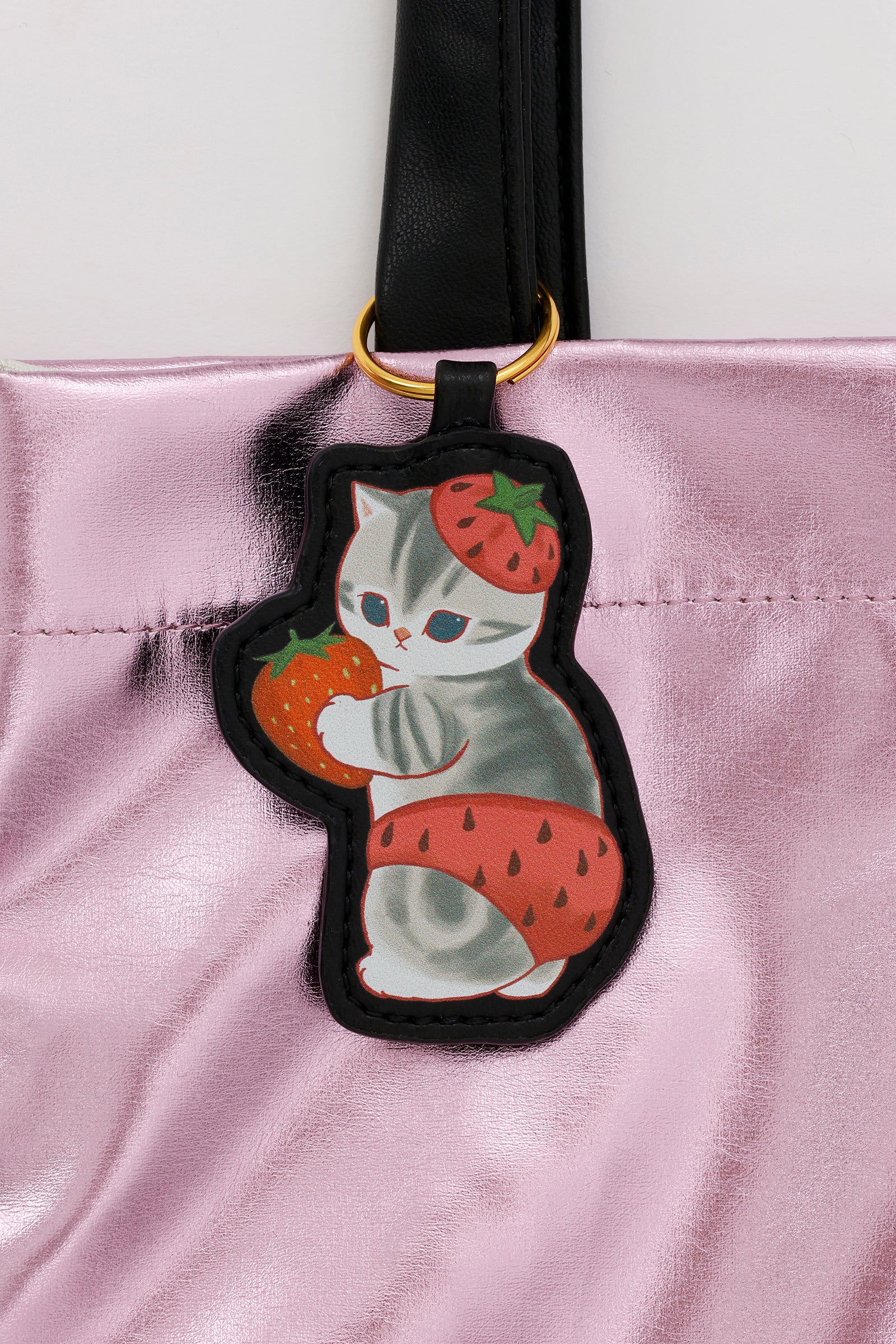 mofusand ラメトートバッグ いちごにゃん ピンク