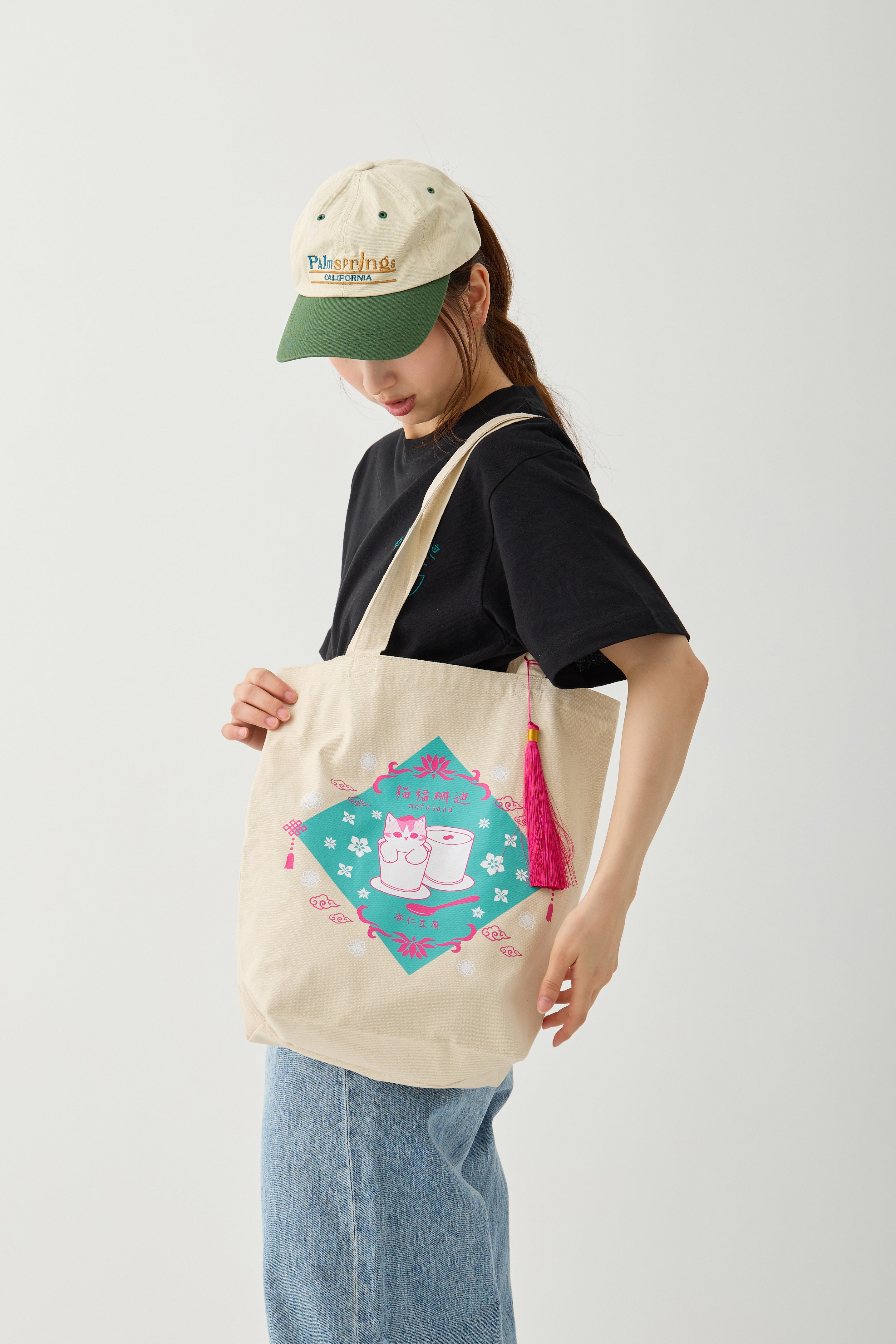 mofusand トートバッグ 中華風 杏仁豆腐 ナチュラル