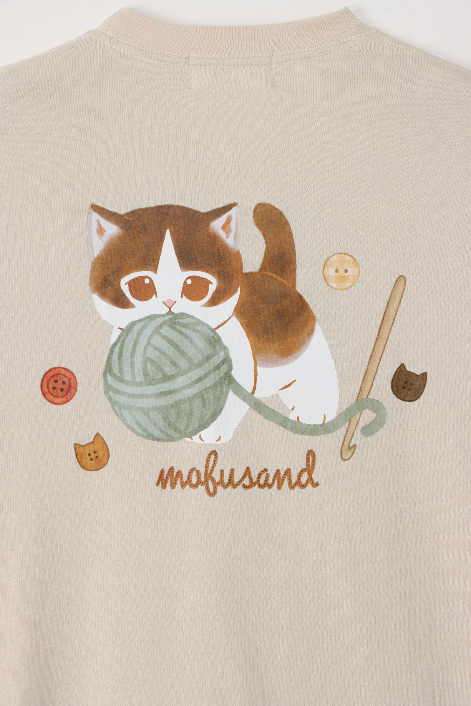 mofusand Tシャツ 毛糸玉 かぷにゃん ナチュラル