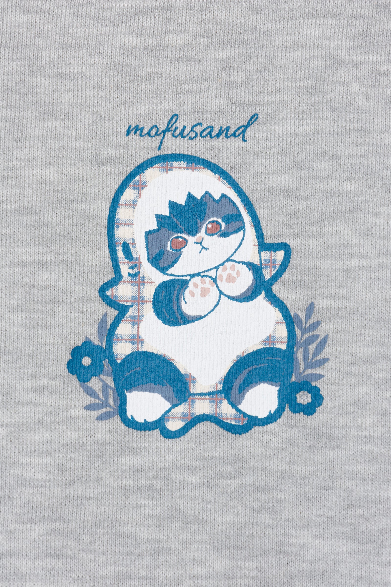 mofusand ZIPパーカー カントリーチェック サメにゃん グレー